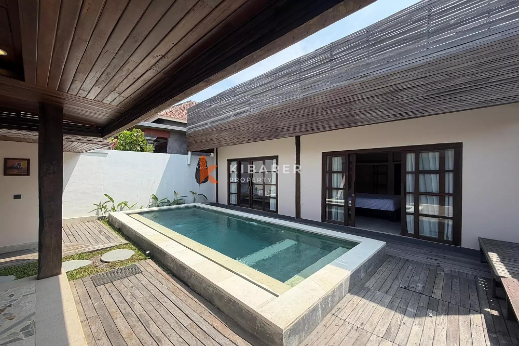 Minimalist Woody Two-Bedrooms Villa in Tanah Lot