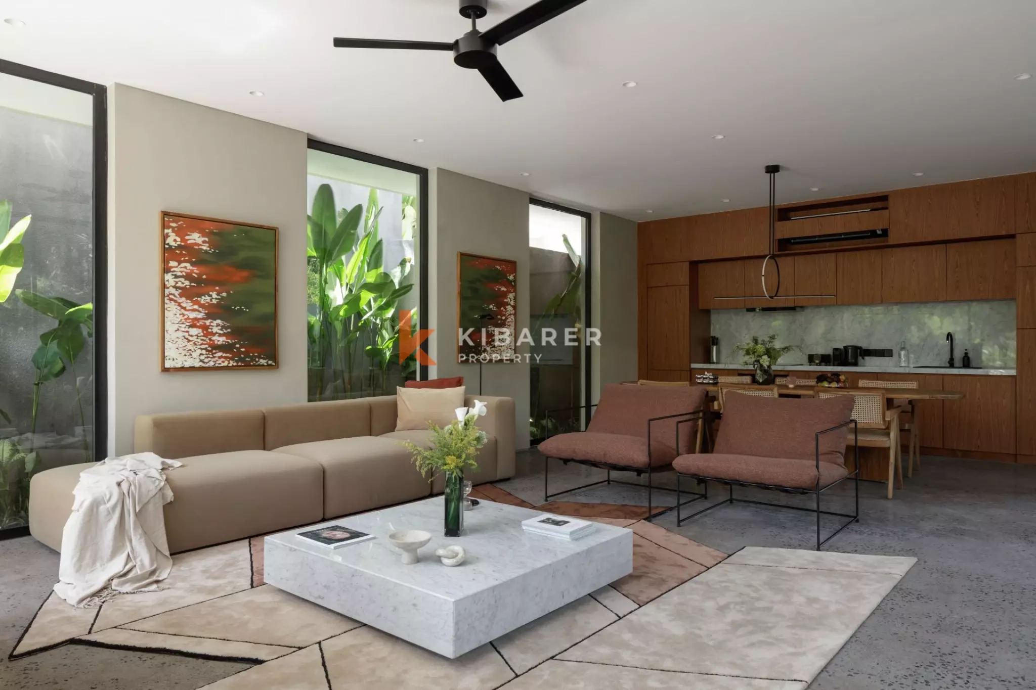 Villa Modern Dua Kamar Tidur di Canggu dengan Nuansa Ikonik LA Pertengahan Abad