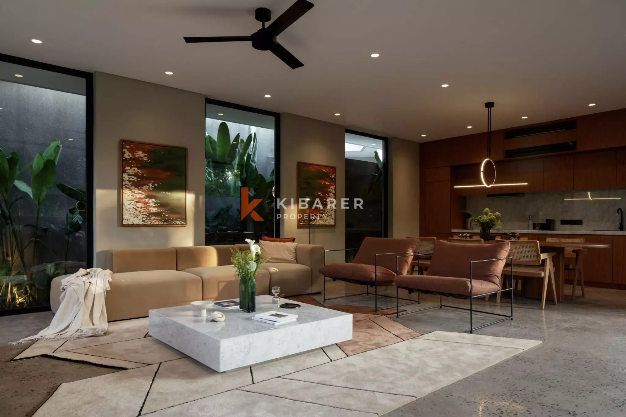 Villa Modern Dua Kamar Tidur di Canggu dengan Nuansa Ikonik LA Pertengahan Abad