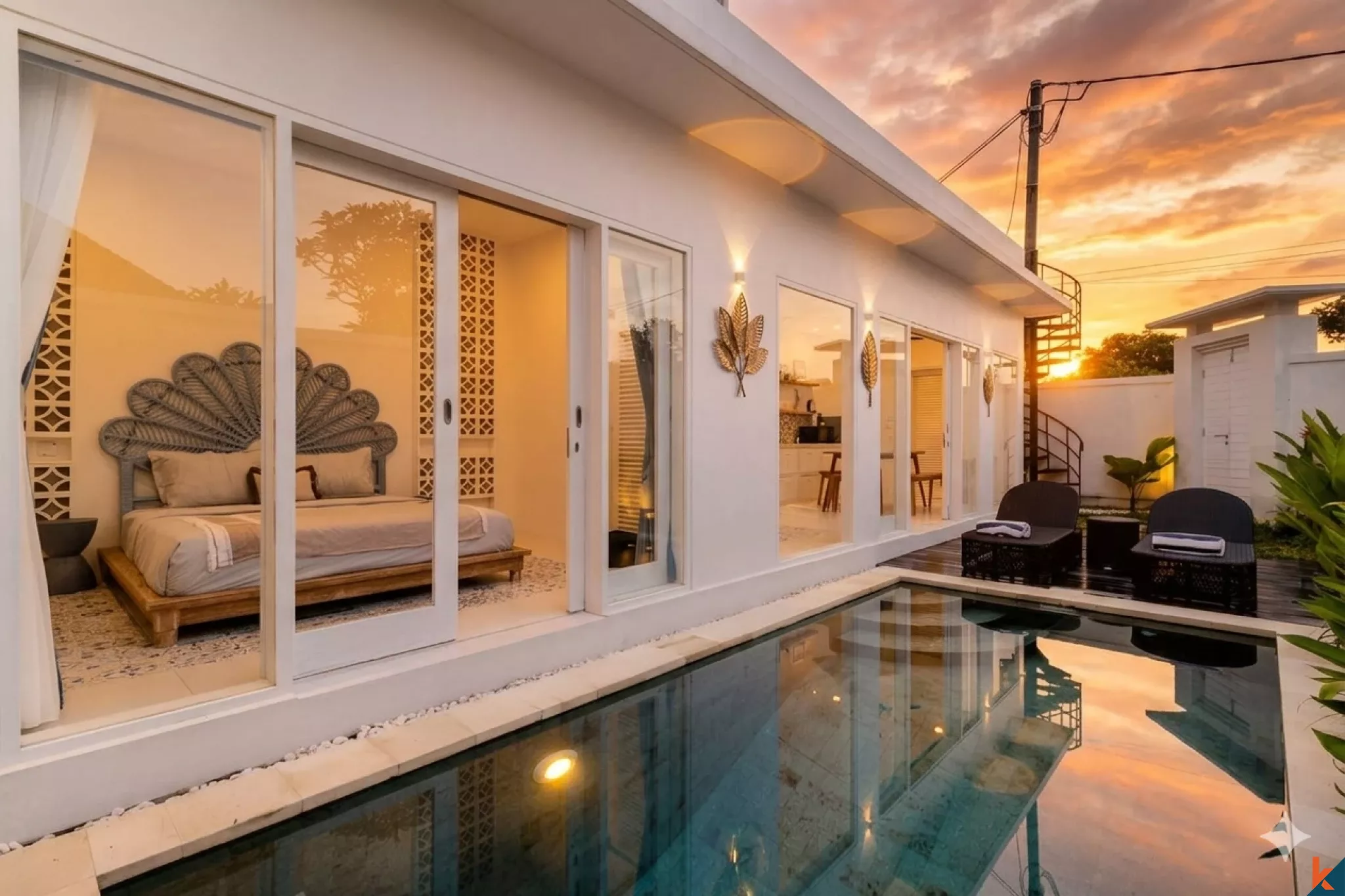 Vila 1 Kamar Tidur dengan Kolam Renang Pribadi di Pererenan yang Tenang