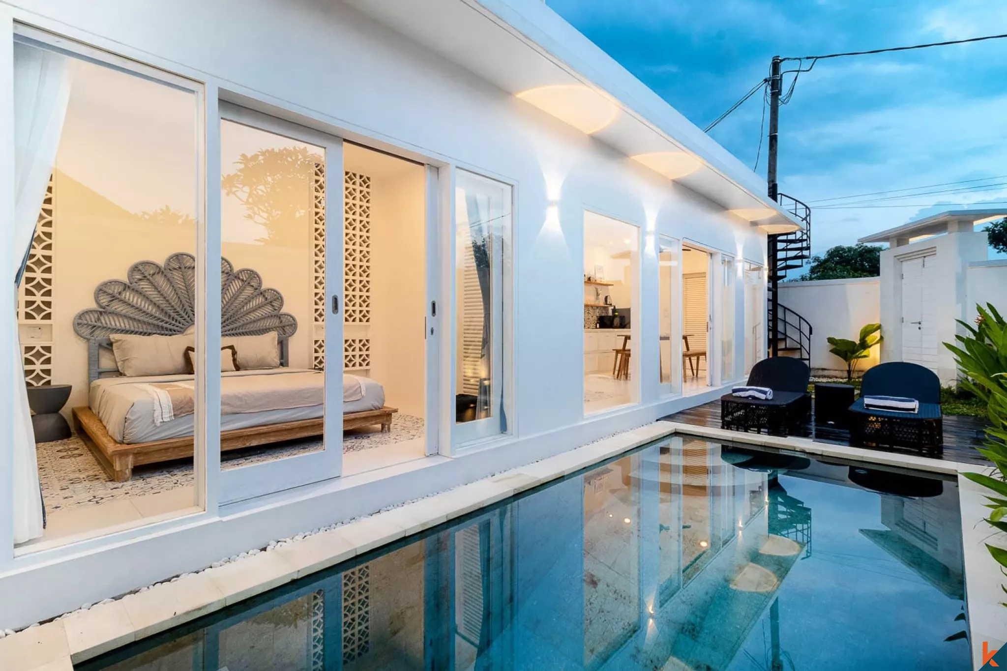 Vila 1 Kamar Tidur dengan Kolam Renang Pribadi di Pererenan yang Tenang