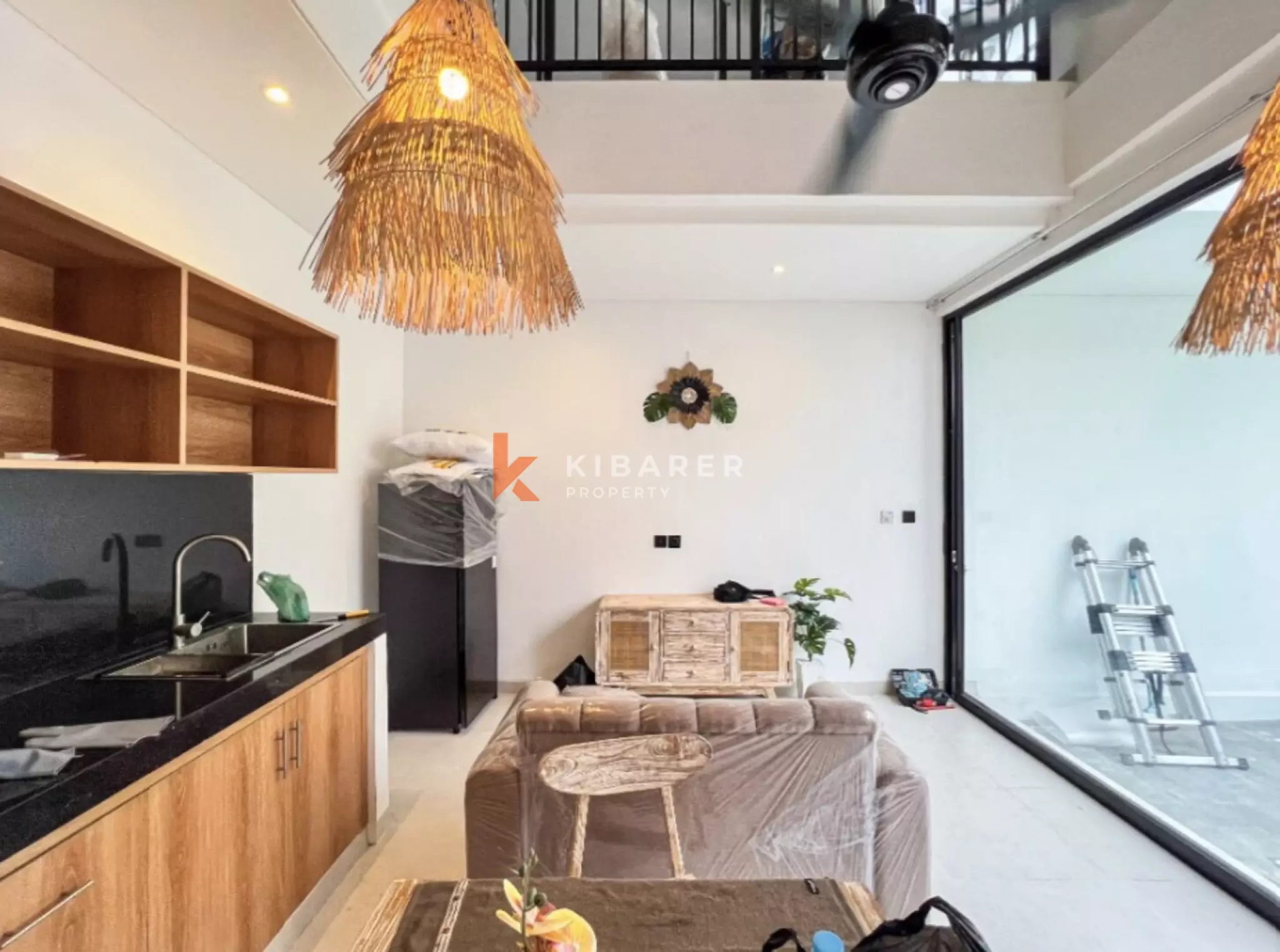 Sleek Two Bedroom Minimalist Villa Steps from Pererenan Beach