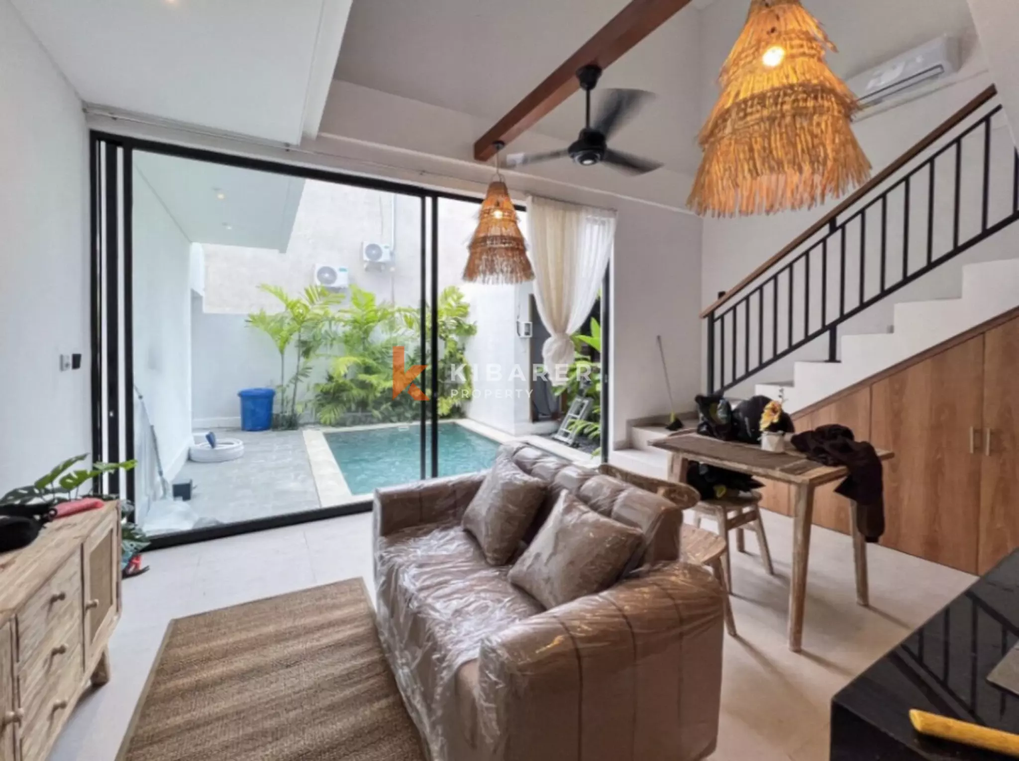 Sleek Two Bedroom Minimalist Villa Steps from Pererenan Beach