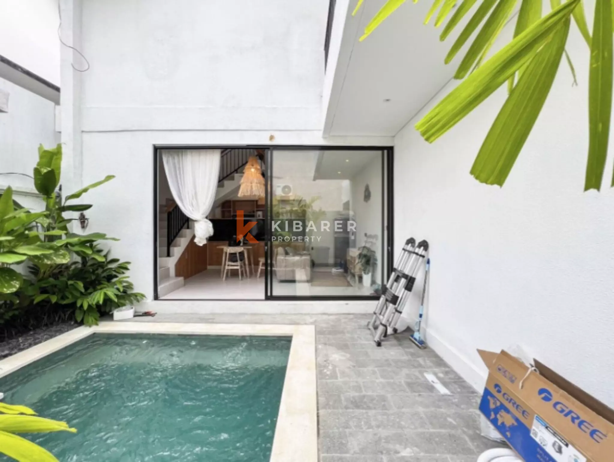 Sleek Two Bedroom Minimalist Villa Steps from Pererenan Beach