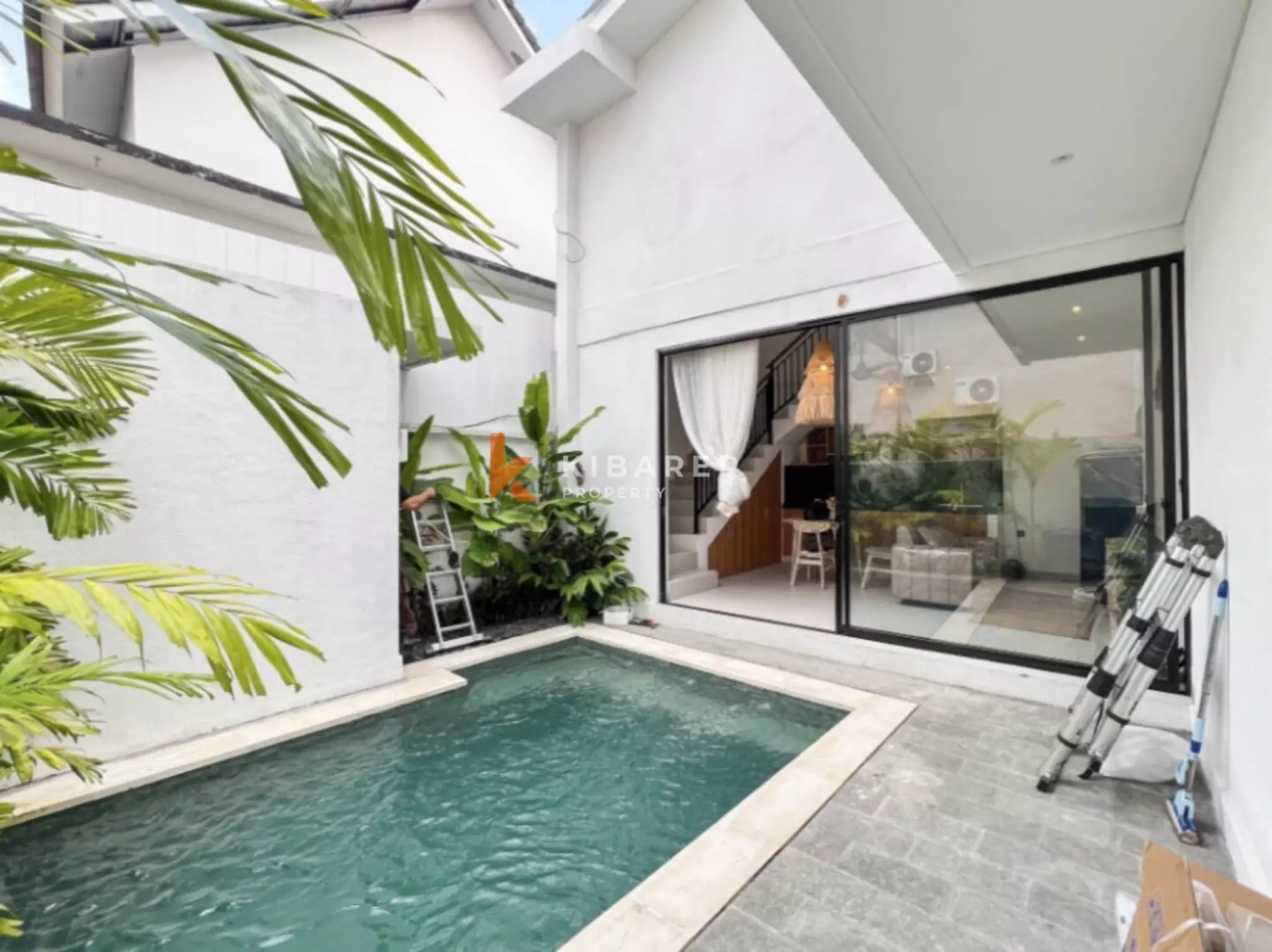 Sleek Two Bedroom Minimalist Villa Steps from Pererenan Beach