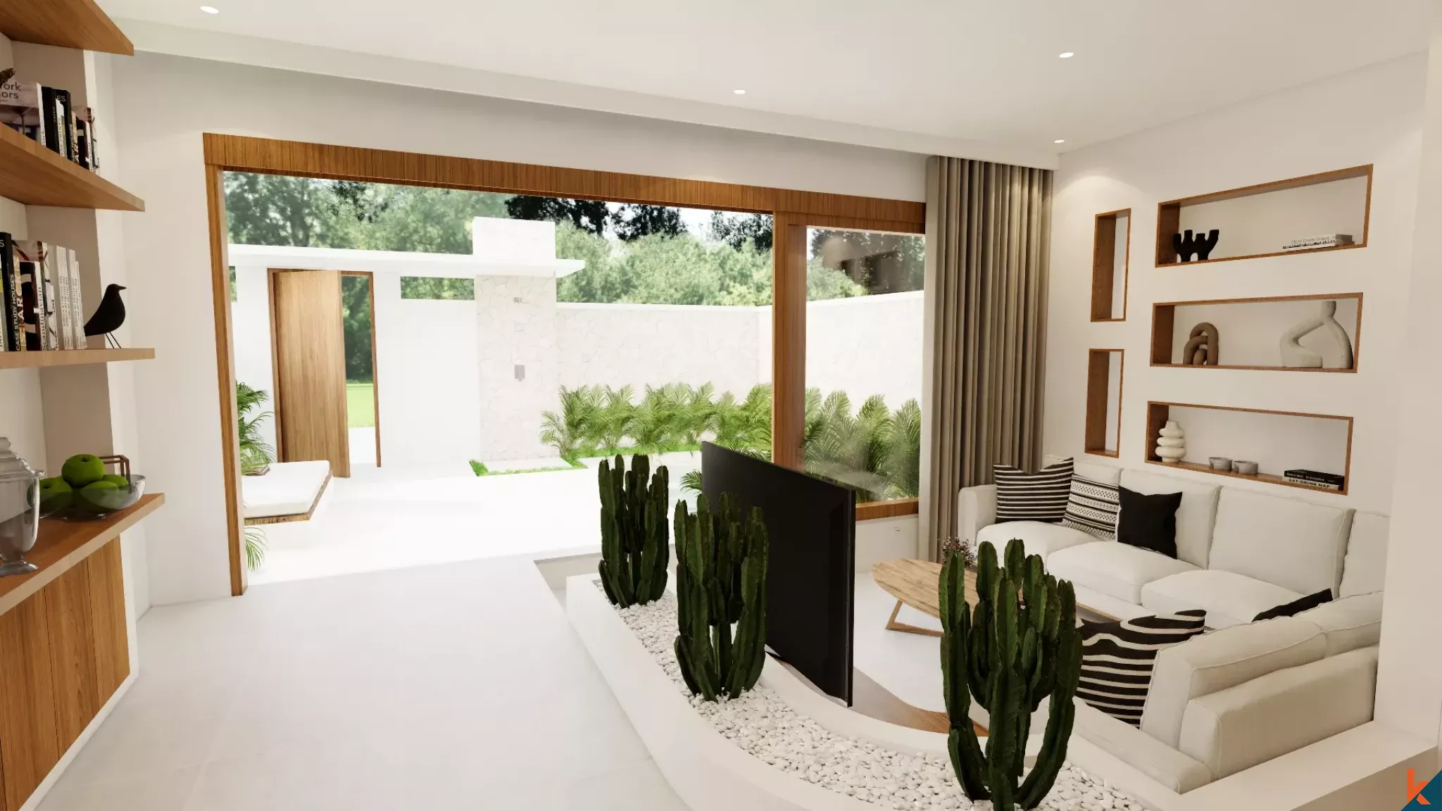 Rumah Liburan Bergaya Mediterania dengan Tiga Kamar Tidur untuk Disewa di Nyang Nyang