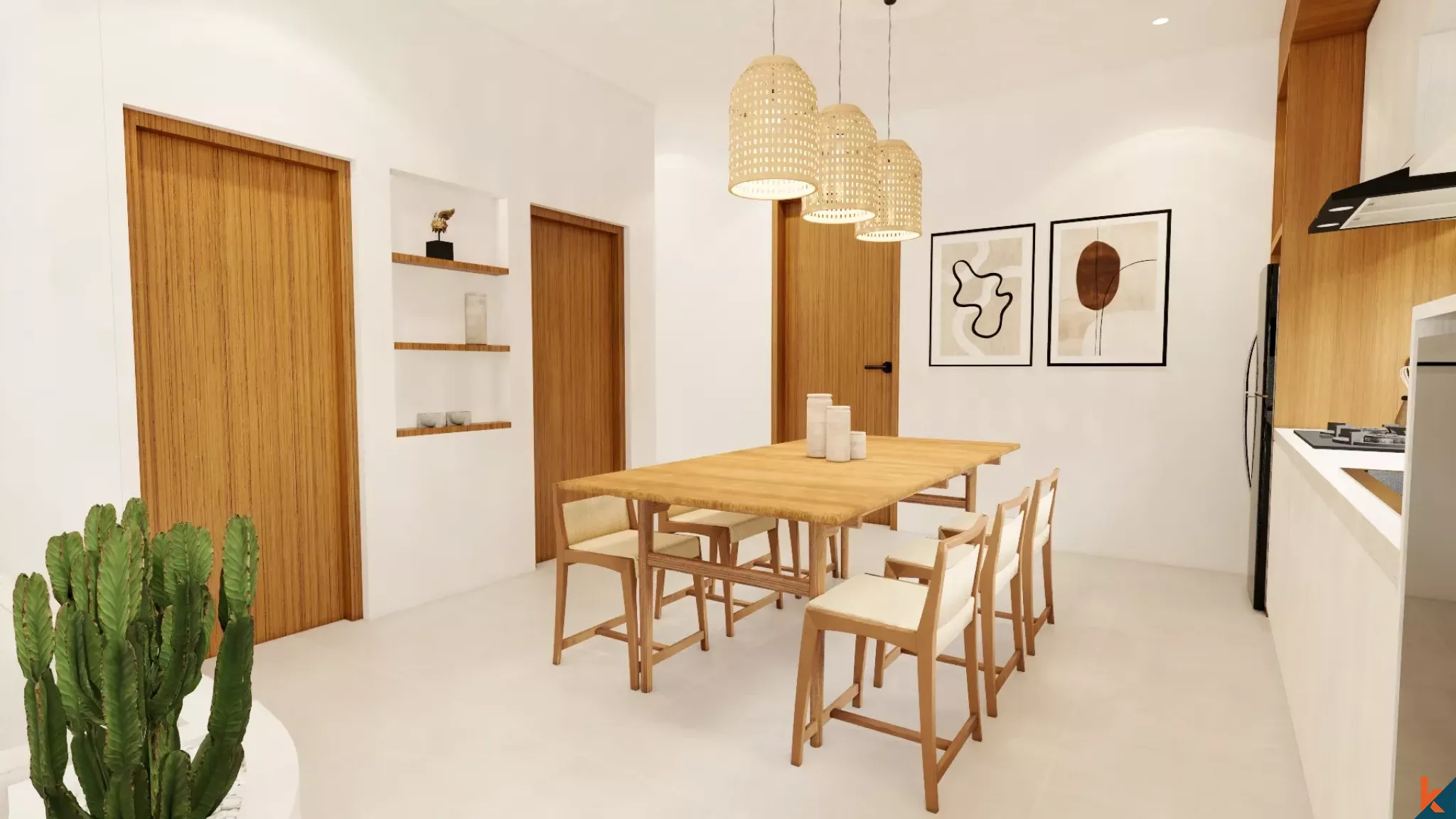 Rumah Liburan Bergaya Mediterania dengan Tiga Kamar Tidur untuk Disewa di Nyang Nyang