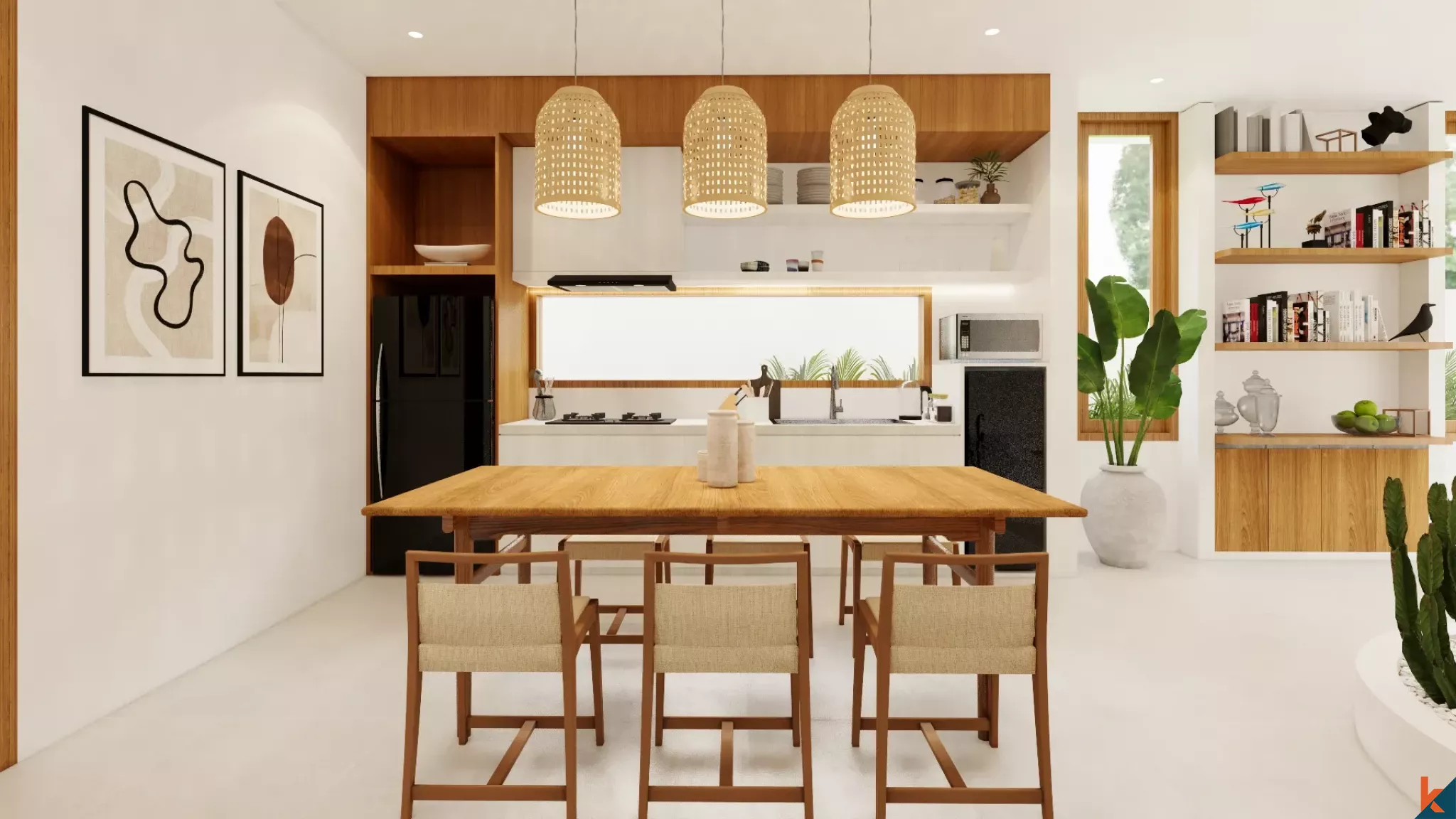 Rumah Liburan Bergaya Mediterania dengan Tiga Kamar Tidur untuk Disewa di Nyang Nyang