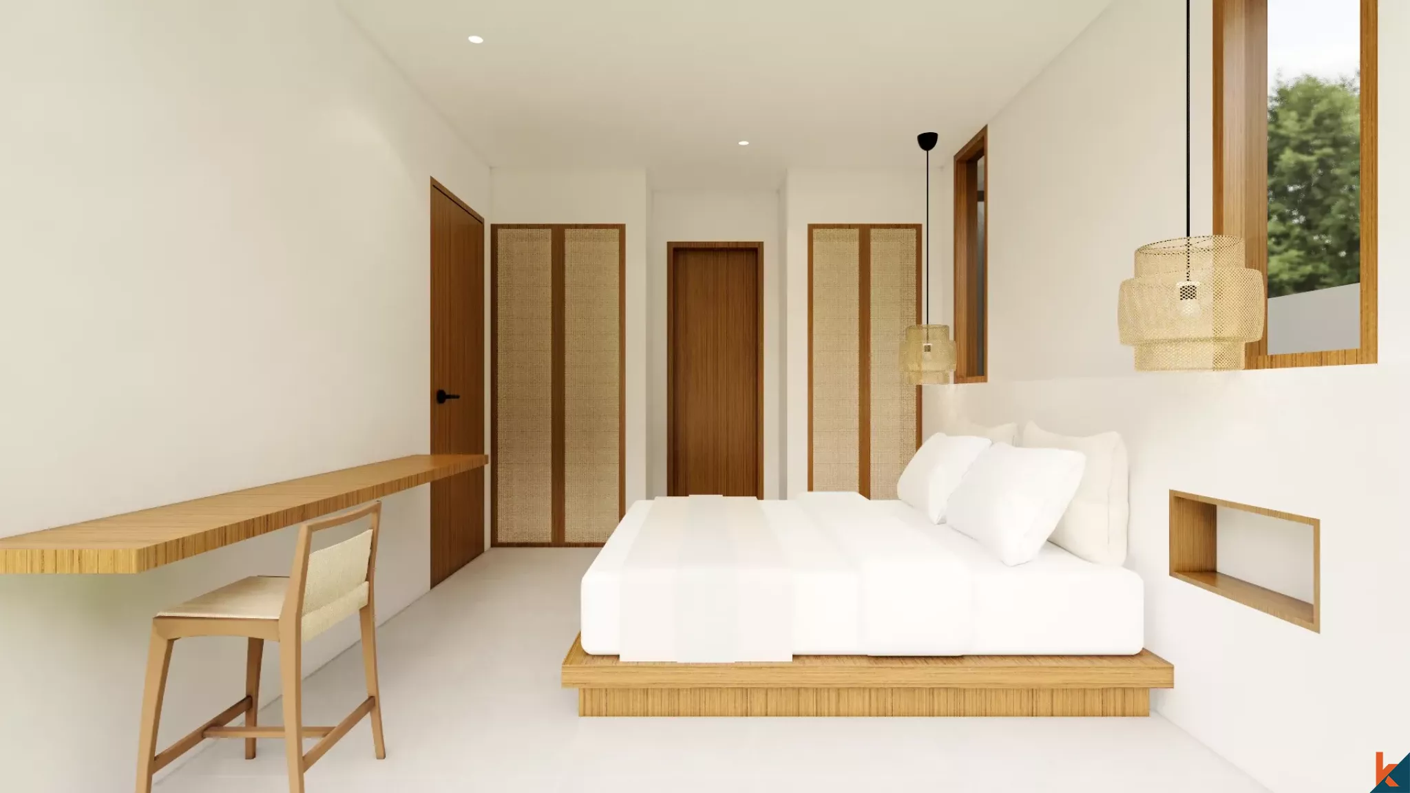 Rumah Liburan Bergaya Mediterania dengan Tiga Kamar Tidur untuk Disewa di Nyang Nyang