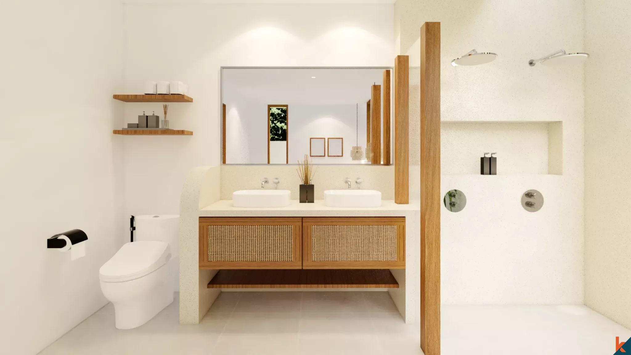 Rumah Liburan Bergaya Mediterania dengan Tiga Kamar Tidur untuk Disewa di Nyang Nyang