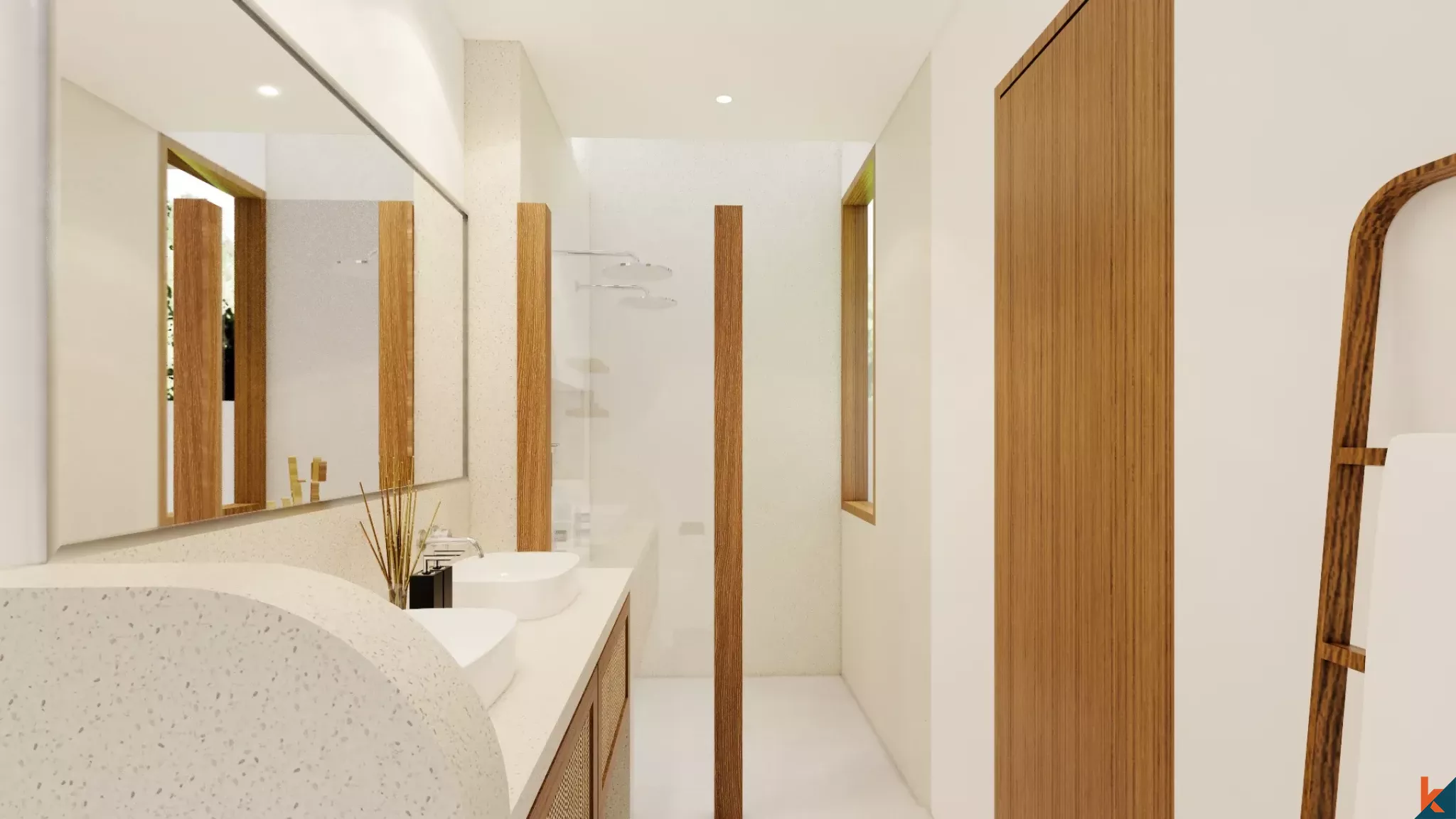 Rumah Liburan Bergaya Mediterania dengan Tiga Kamar Tidur untuk Disewa di Nyang Nyang