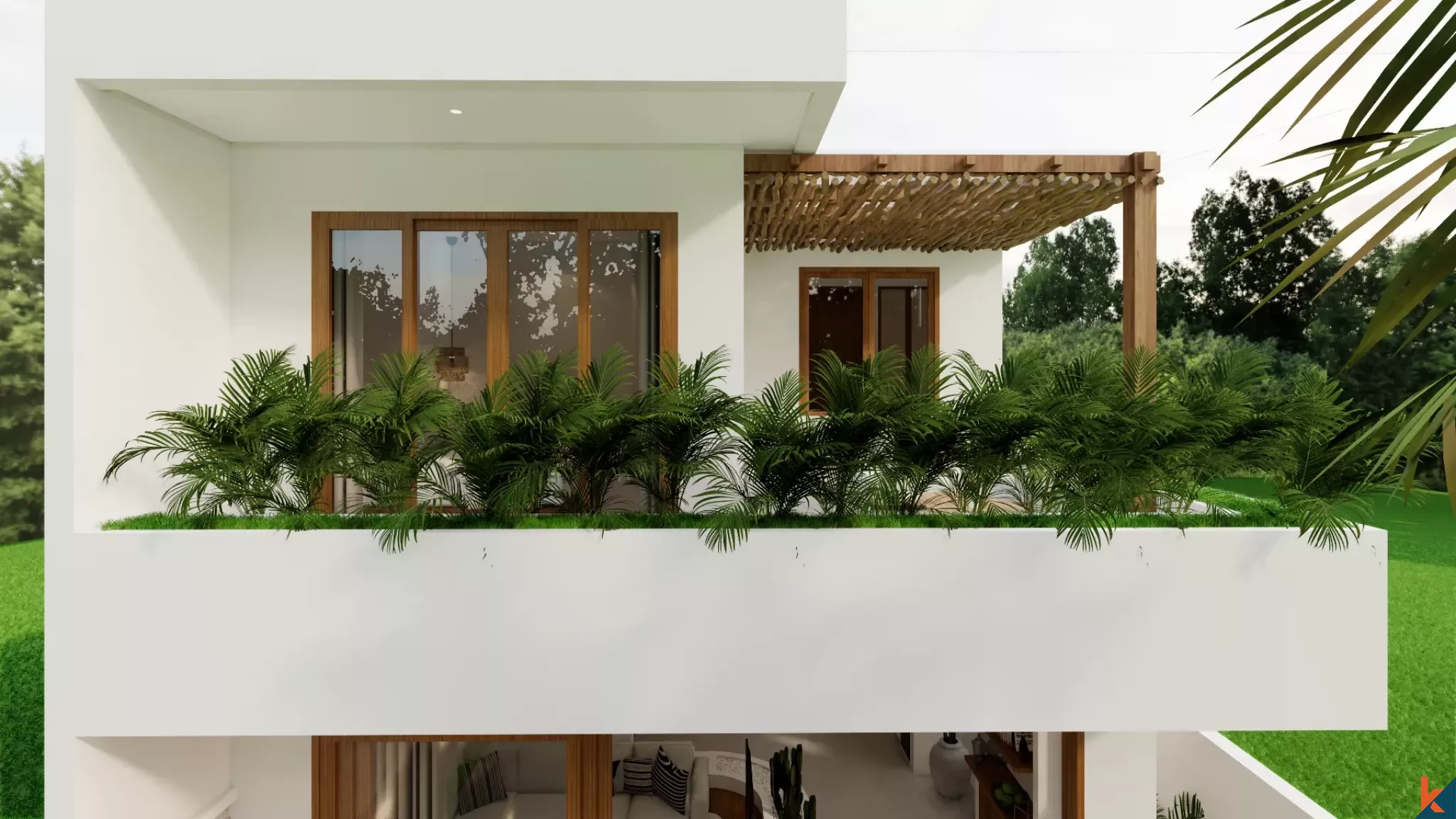 Rumah Liburan Bergaya Mediterania dengan Tiga Kamar Tidur untuk Disewa di Nyang Nyang