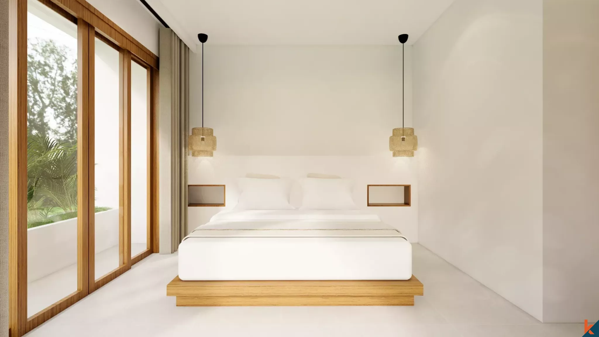 Rumah Liburan Bergaya Mediterania dengan Tiga Kamar Tidur untuk Disewa di Nyang Nyang