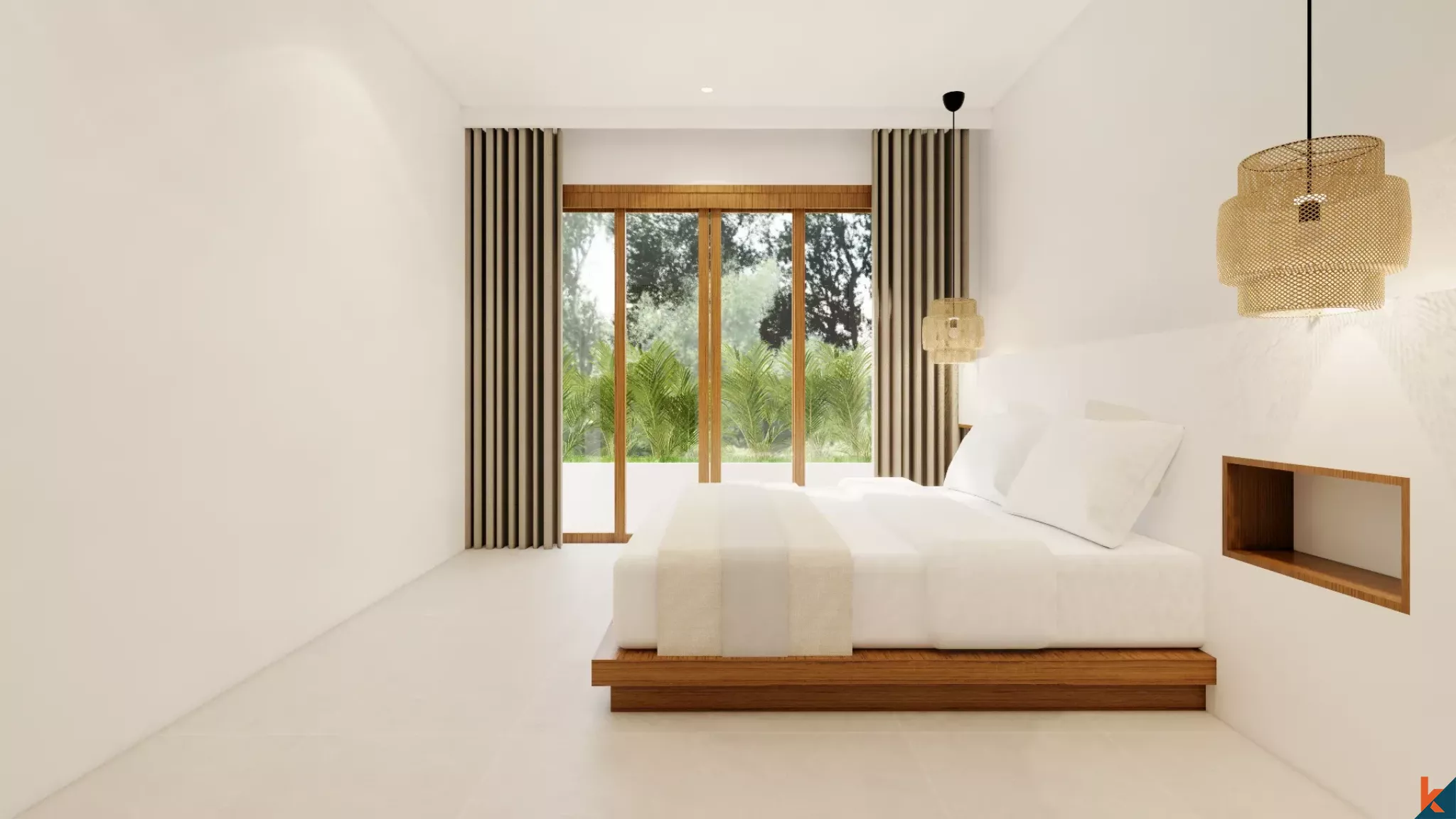 Rumah Liburan Bergaya Mediterania dengan Tiga Kamar Tidur untuk Disewa di Nyang Nyang