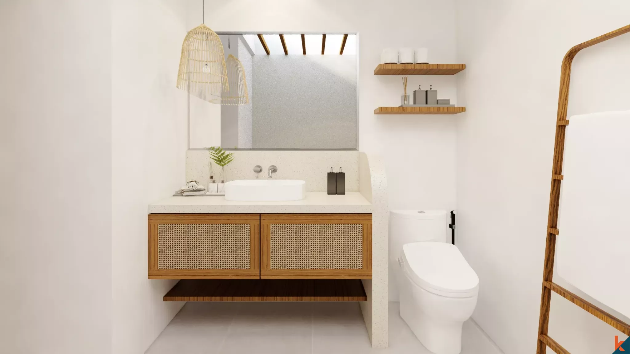 Rumah Liburan Bergaya Mediterania dengan Tiga Kamar Tidur untuk Disewa di Nyang Nyang