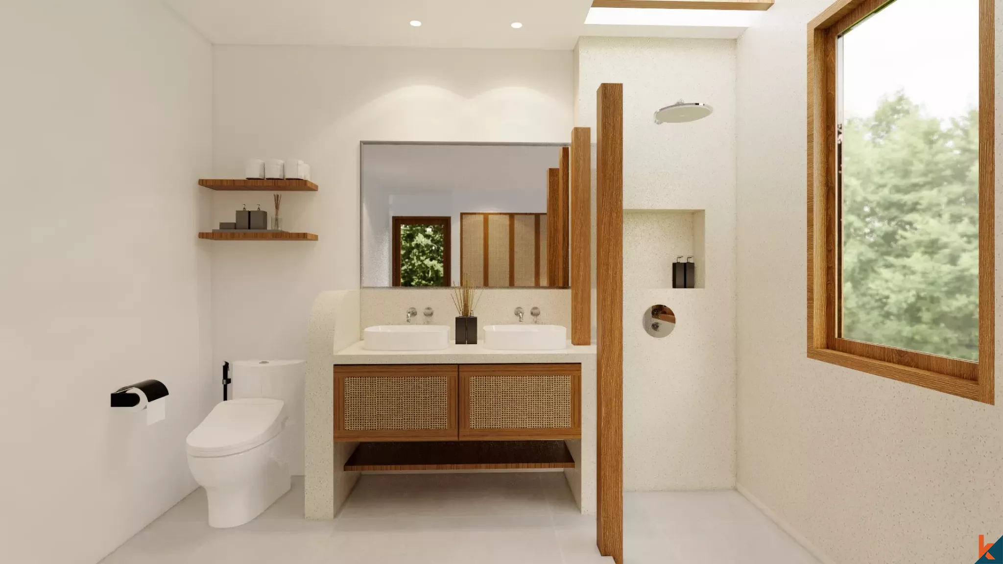 Rumah Liburan Bergaya Mediterania dengan Tiga Kamar Tidur untuk Disewa di Nyang Nyang