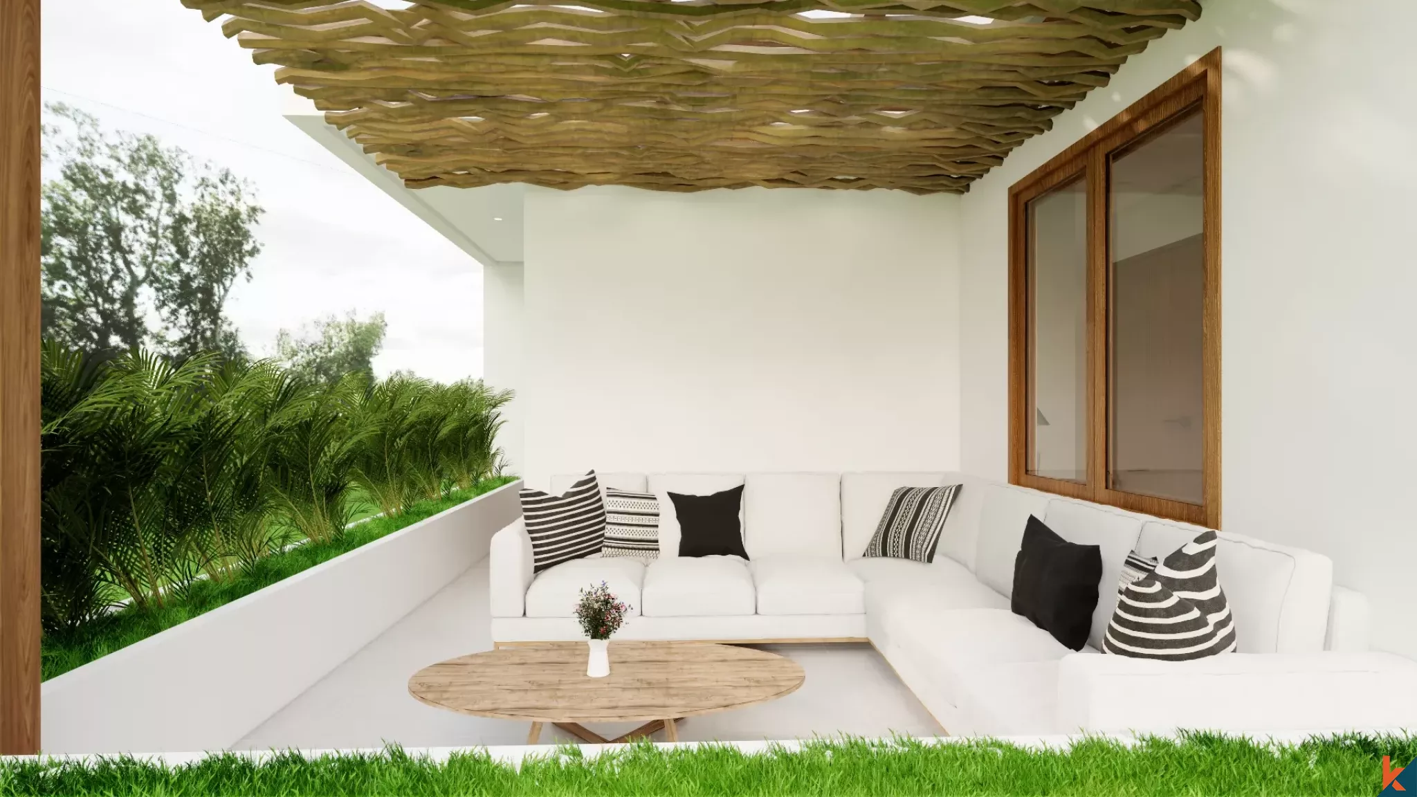 Rumah Liburan Bergaya Mediterania dengan Tiga Kamar Tidur untuk Disewa di Nyang Nyang