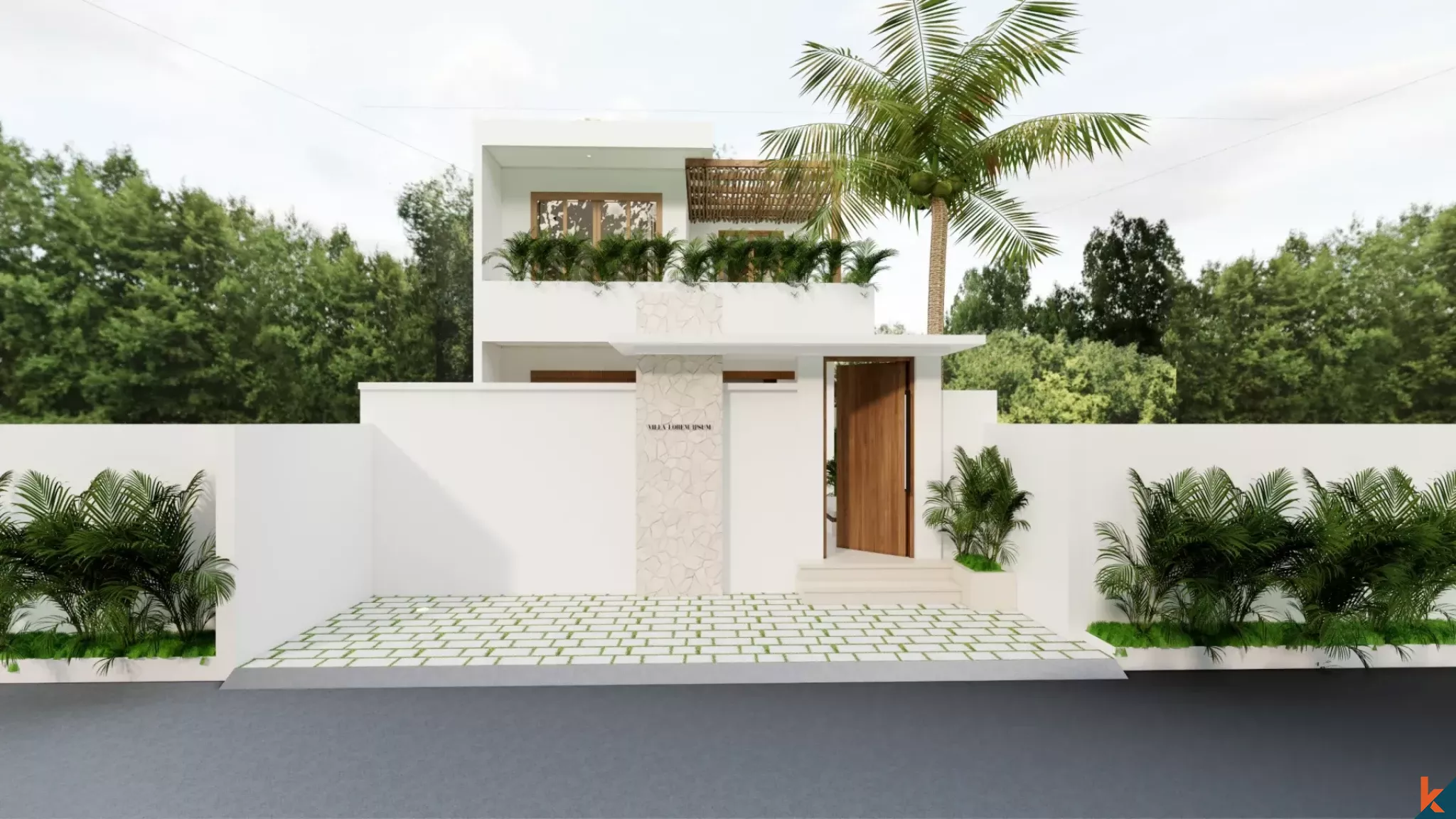 Rumah Liburan Bergaya Mediterania dengan Tiga Kamar Tidur untuk Disewa di Nyang Nyang