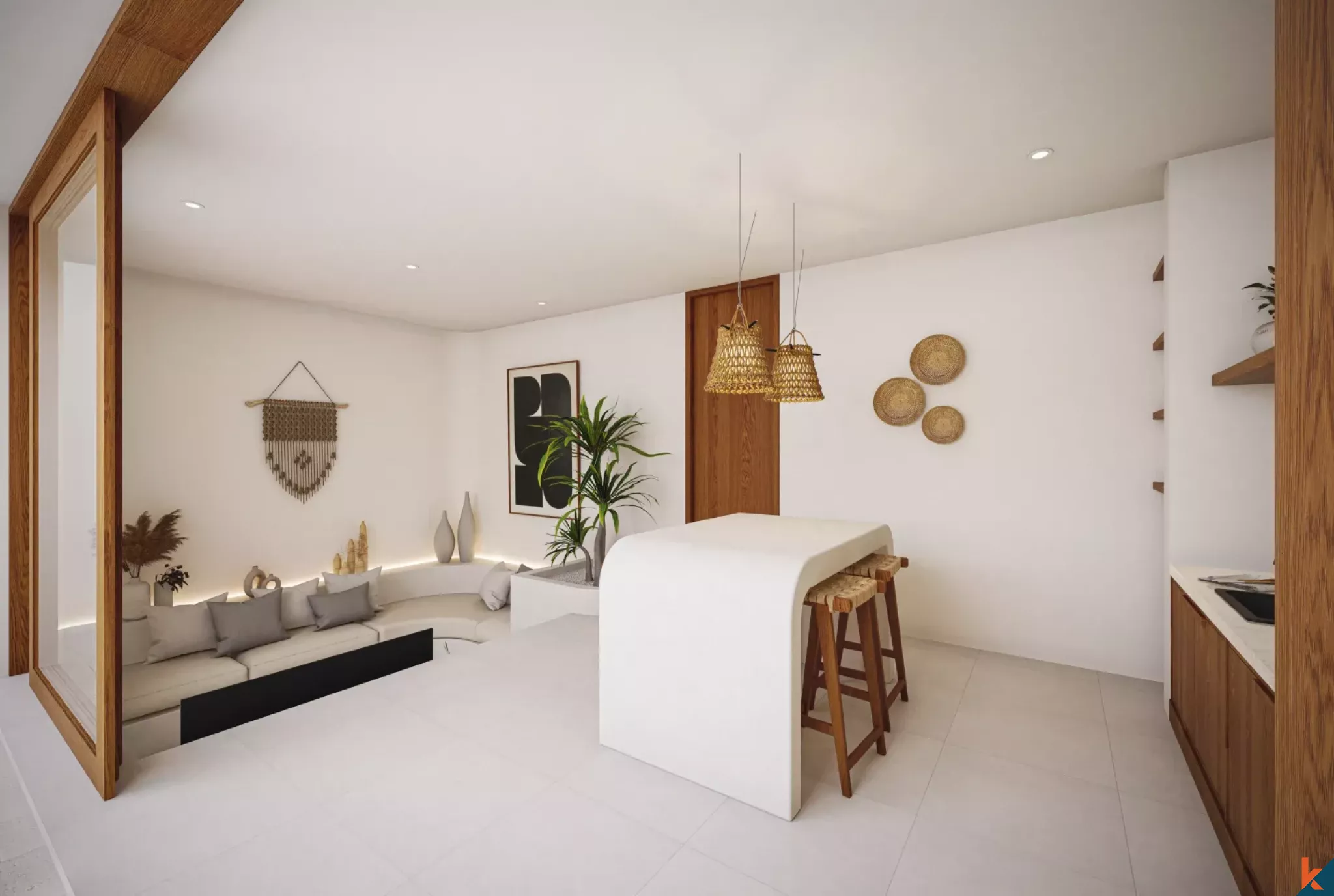 Vila Modern Satu Kamar Tidur yang Elegan di Ungasan yang Tenang