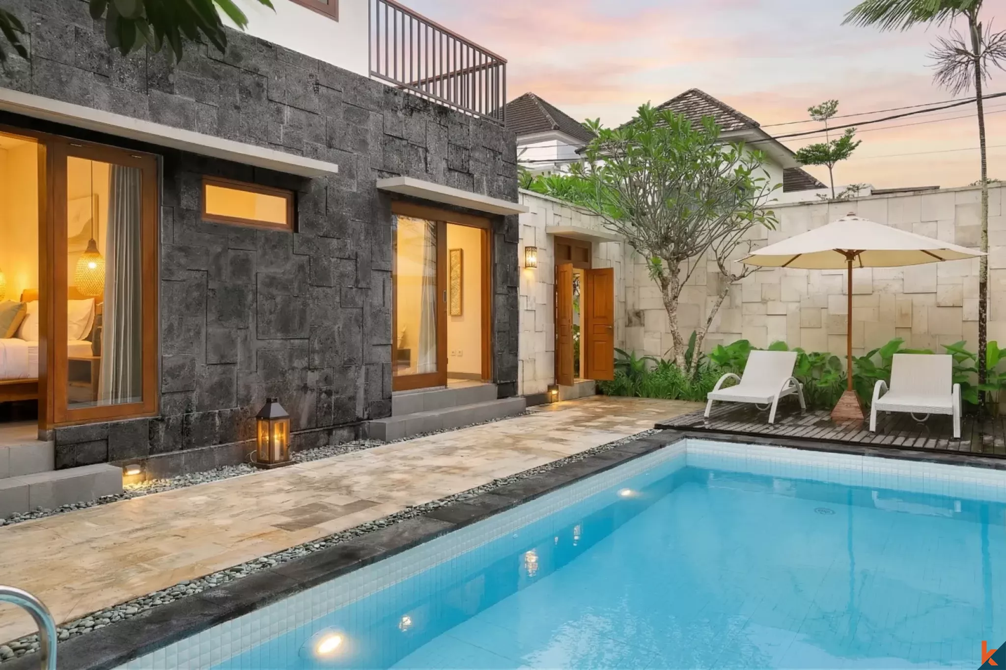 Élégante propriété de trois chambres à vendre en pleine propriété, faisant partie d'un complexe privé à Jimbaran