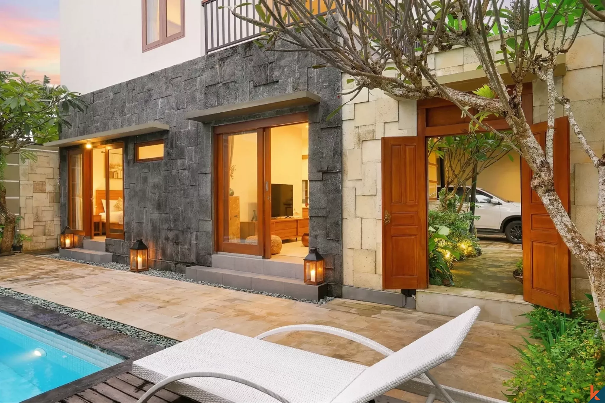 Élégante propriété de trois chambres à vendre en pleine propriété, faisant partie d'un complexe privé à Jimbaran