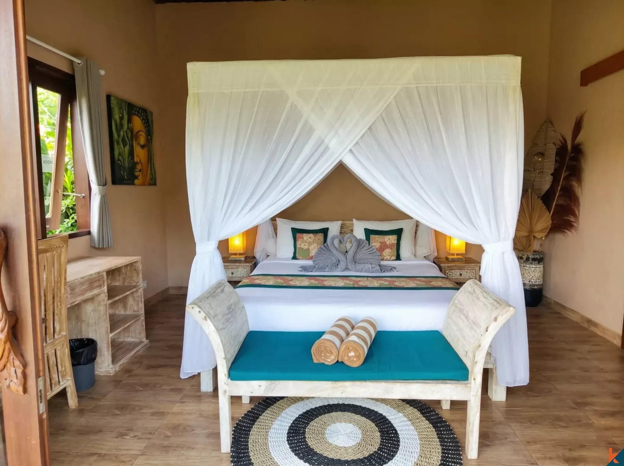 Rumah Tamu Bergaya yang Menawan dengan Pemandangan Sawah di Ubud yang Tenang