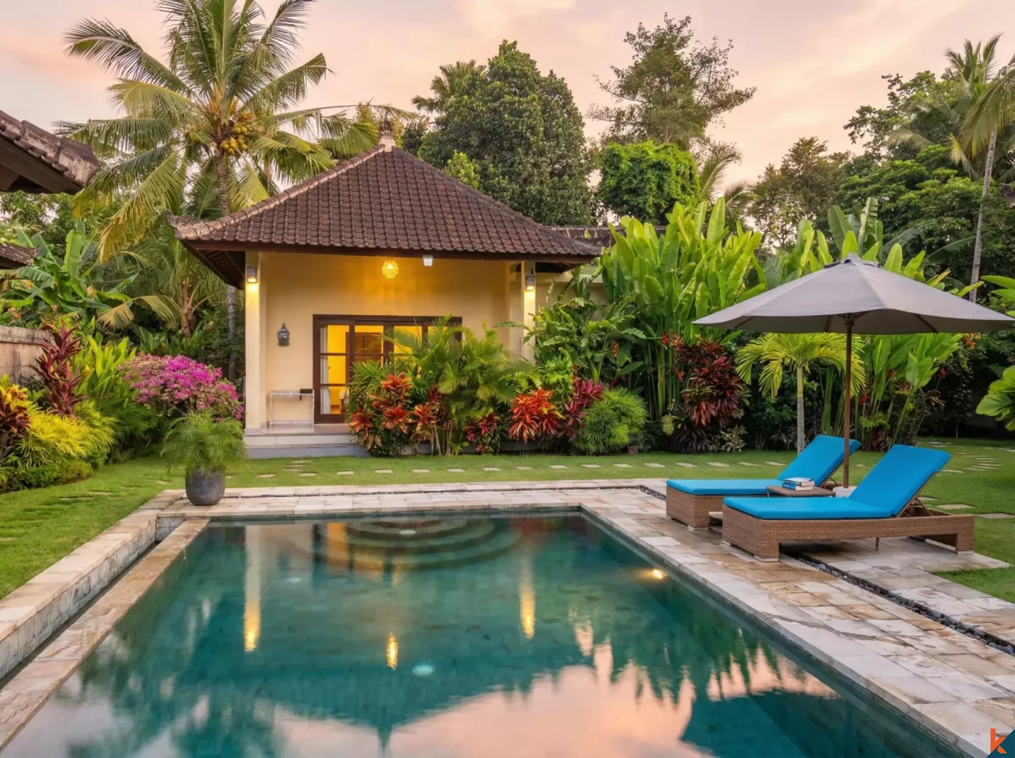 Rumah Tamu Bergaya yang Menawan dengan Pemandangan Sawah di Ubud yang Tenang