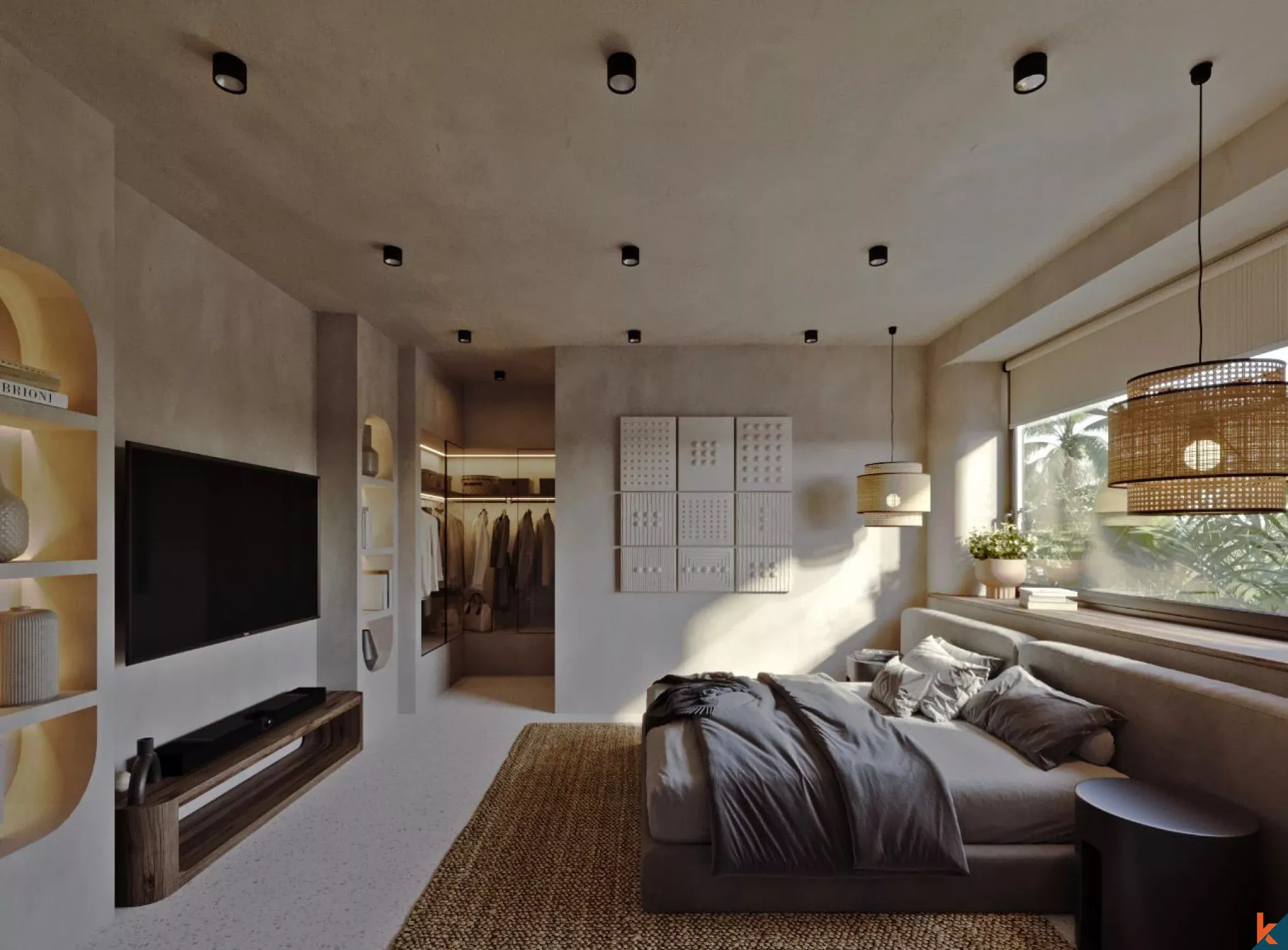 Villa Pribadi Kontemporer 2 Kamar Tidur yang Akan Segera Hadir di Berawa dengan Ruang Tamu Tertutup dan Kolam Renang