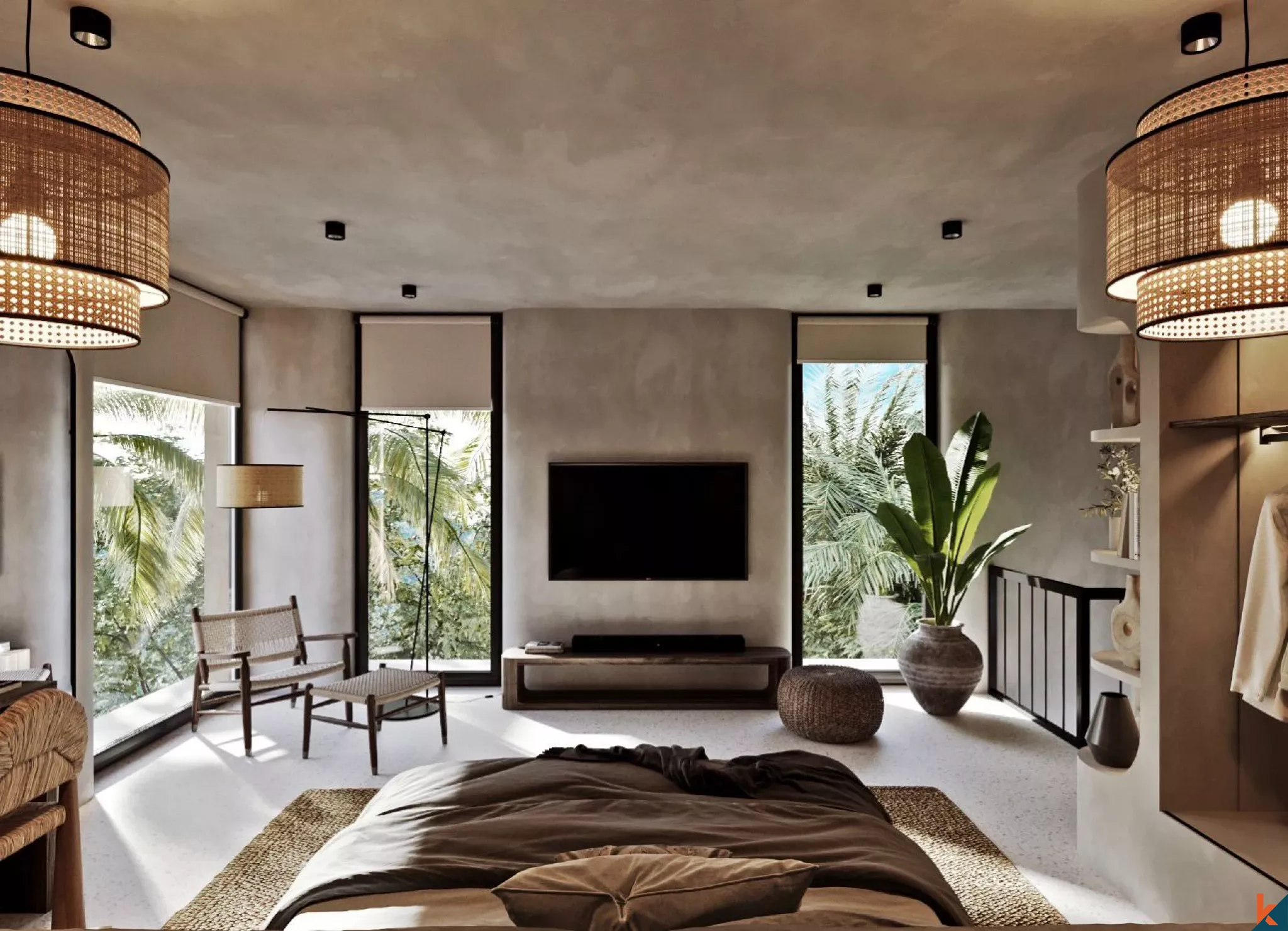 Villa Pribadi 1 Kamar Tidur Bergaya Modern yang Akan Segera Hadir di Berawa dengan Desain Tropis Modern