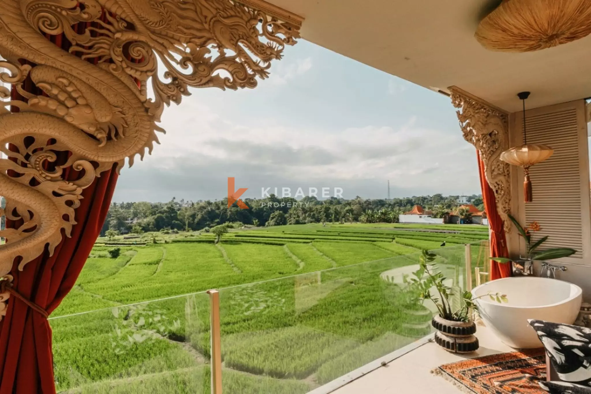 Vila Butik Bergaya Seni dengan Empat Kamar Tidur dan Pemandangan Sawah 180° di Cemagi