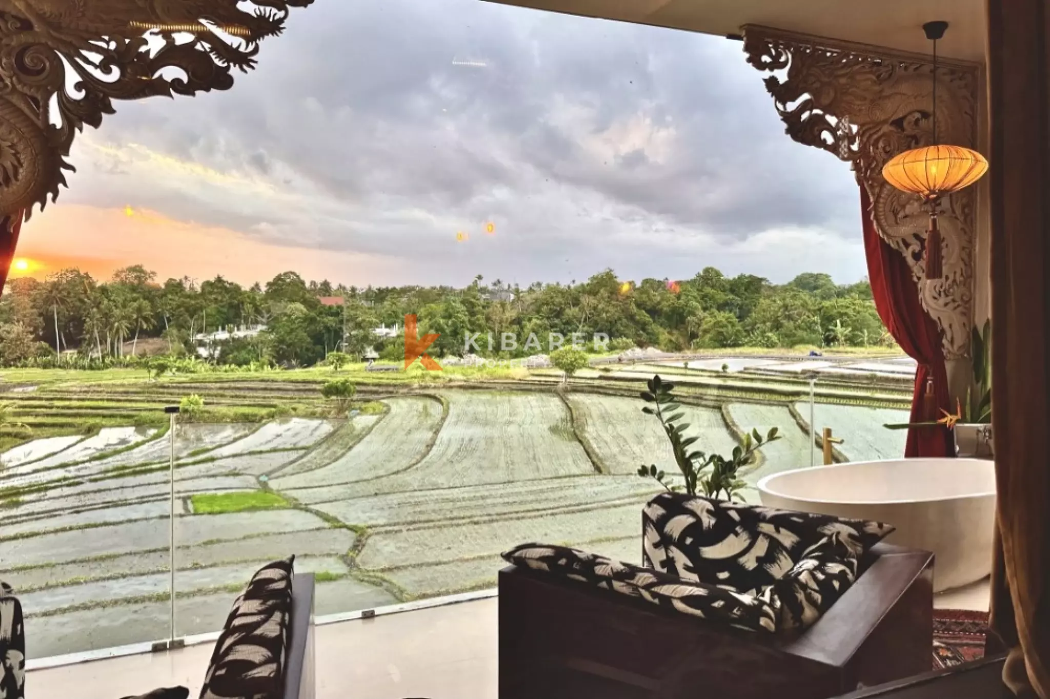 Vila Butik Bergaya Seni dengan Empat Kamar Tidur dan Pemandangan Sawah 180° di Cemagi