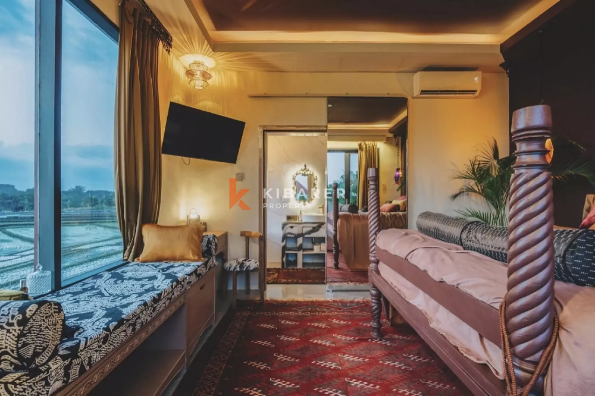 Vila Butik Bergaya Seni dengan Empat Kamar Tidur dan Pemandangan Sawah 180° di Cemagi