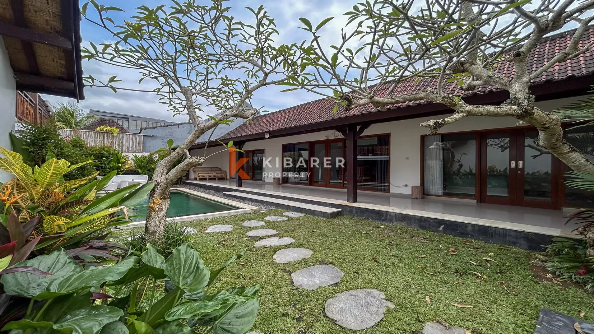 Serene Tropical Three-Bedroom Villa with Spacious Garden and Private Pool in Cemagi