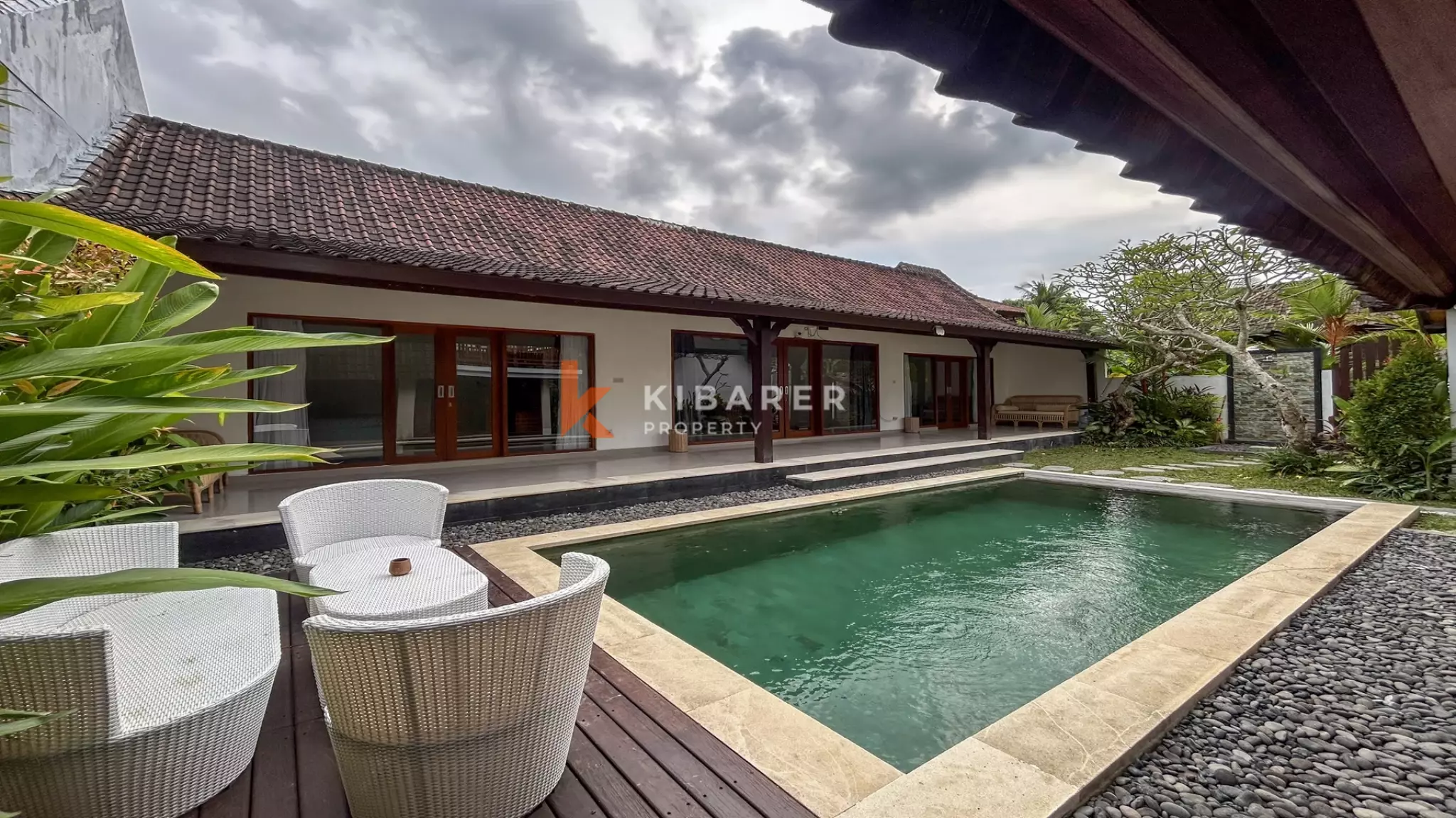 Serene Tropical Three-Bedroom Villa with Spacious Garden and Private Pool in Cemagi