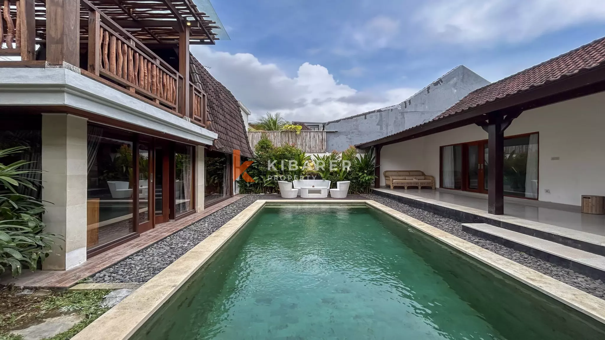 Serene Tropical Three-Bedroom Villa with Spacious Garden and Private Pool in Cemagi