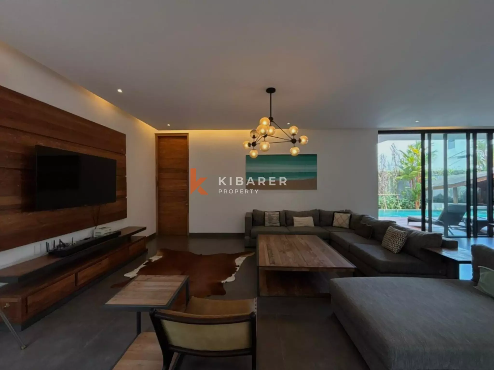 Modern Elegant Three Bedroom Villa with Mezzanine Retreat Overlooking Rice Fields in Cemagi