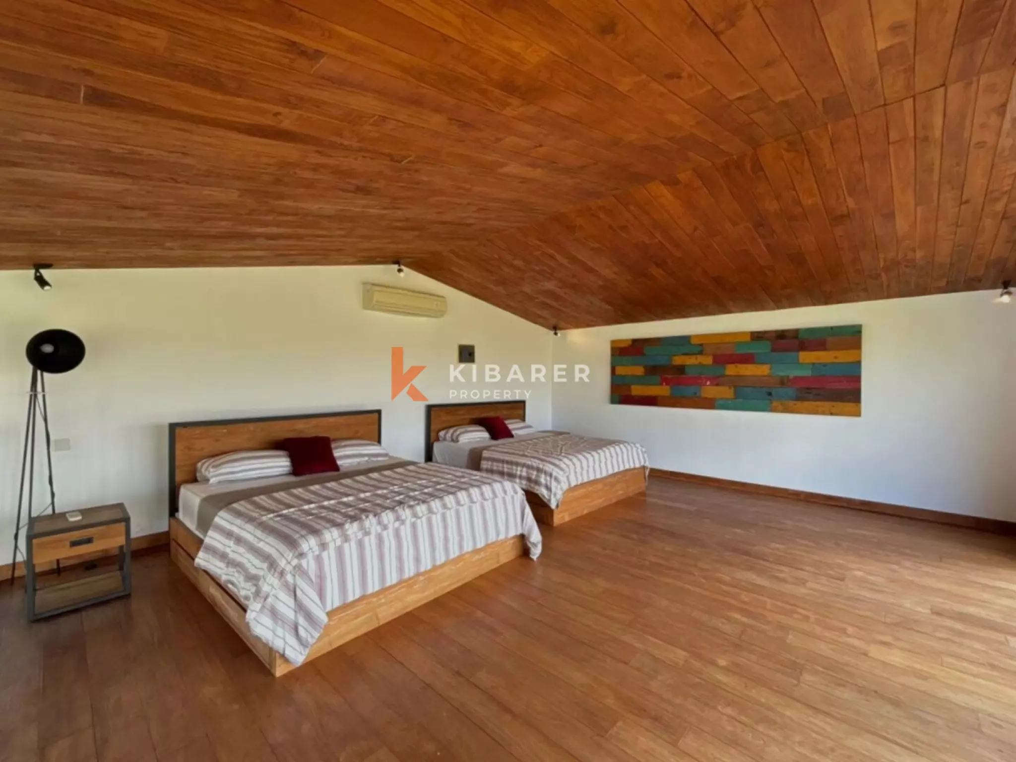 Modern Elegant Three Bedroom Villa with Mezzanine Retreat Overlooking Rice Fields in Cemagi