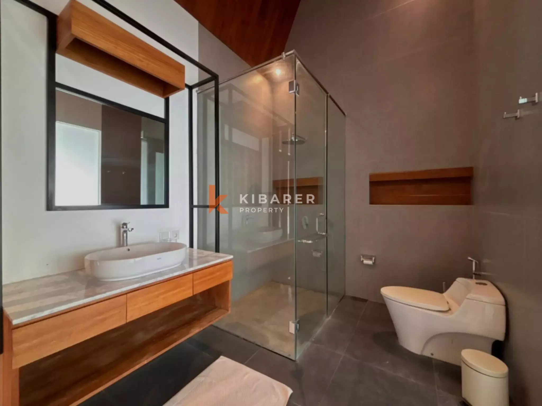 Modern Elegant Three Bedroom Villa with Mezzanine Retreat Overlooking Rice Fields in Cemagi