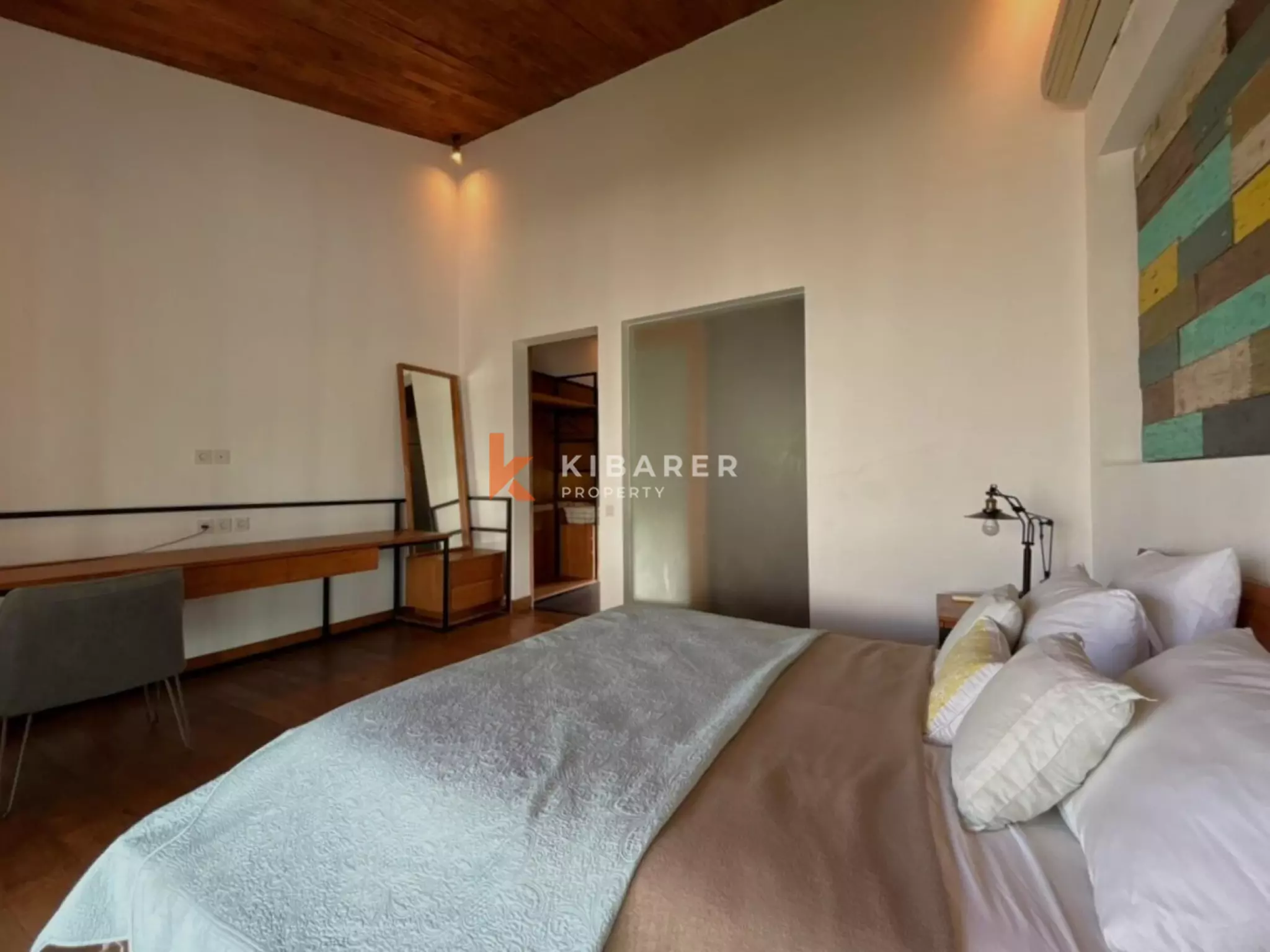 Modern Elegant Three Bedroom Villa with Mezzanine Retreat Overlooking Rice Fields in Cemagi