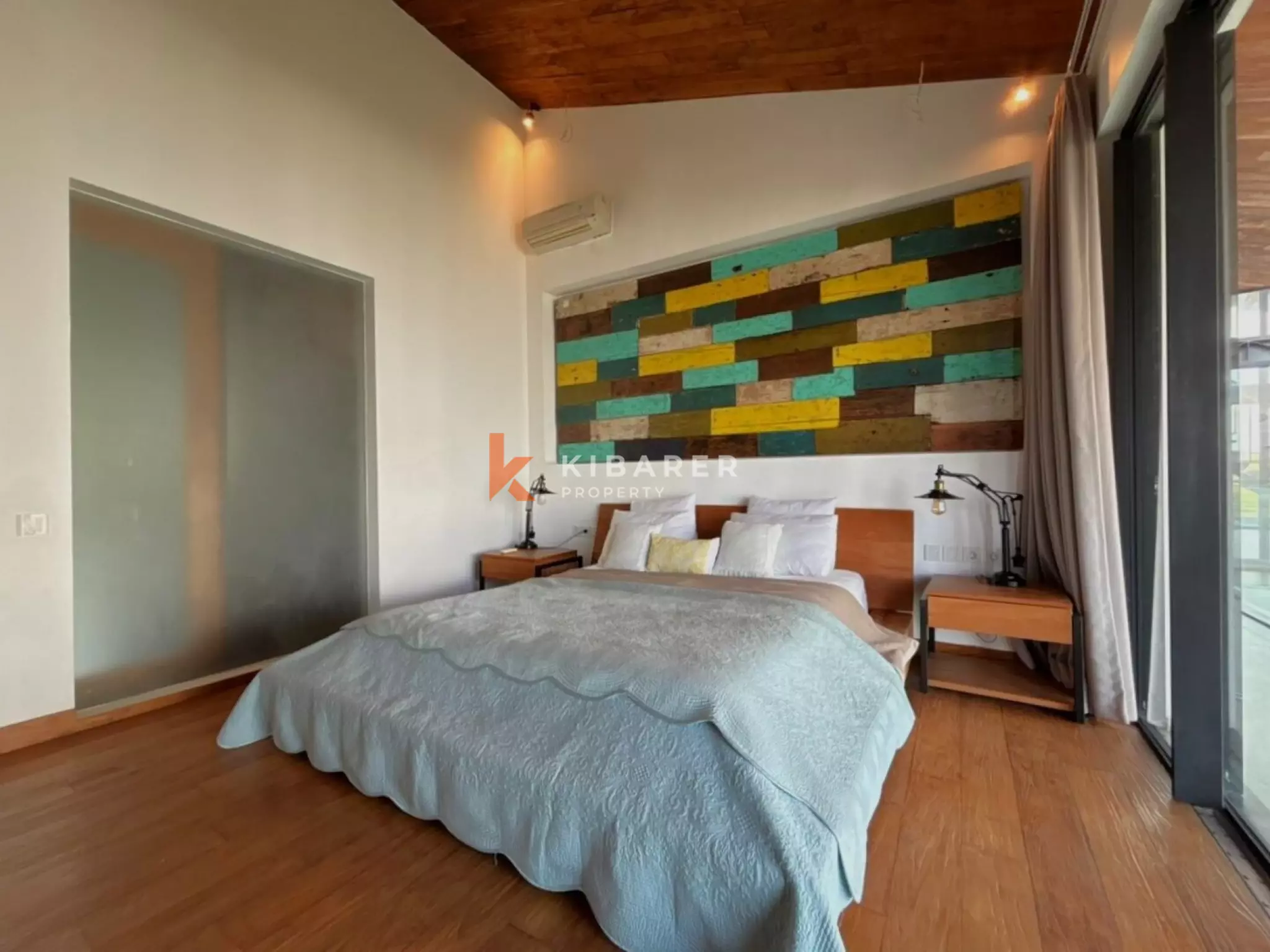 Modern Elegant Three Bedroom Villa with Mezzanine Retreat Overlooking Rice Fields in Cemagi