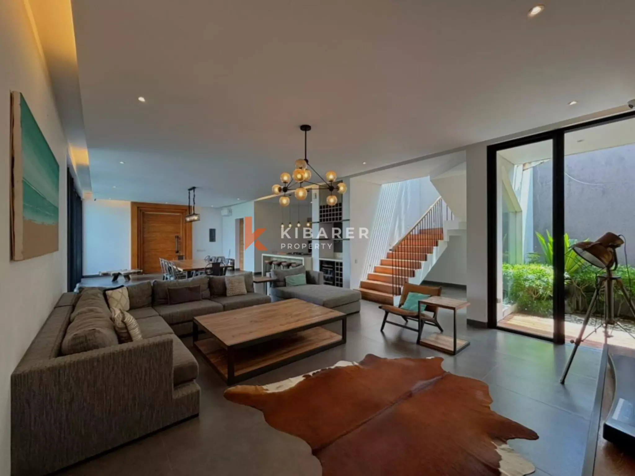 Modern Elegant Three Bedroom Villa with Mezzanine Retreat Overlooking Rice Fields in Cemagi