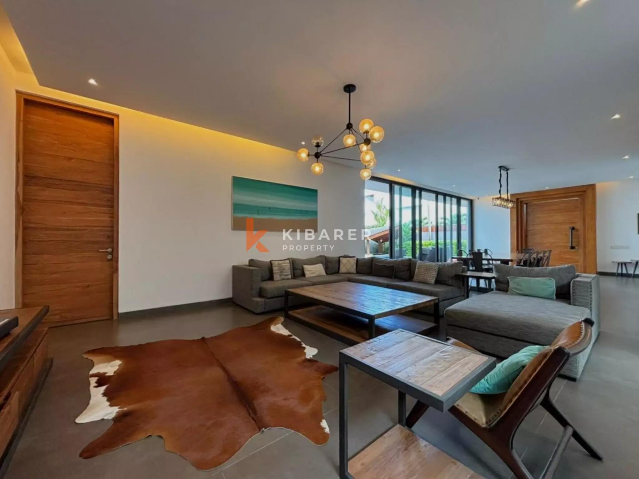 Modern Elegant Three Bedroom Villa with Mezzanine Retreat Overlooking Rice Fields in Cemagi