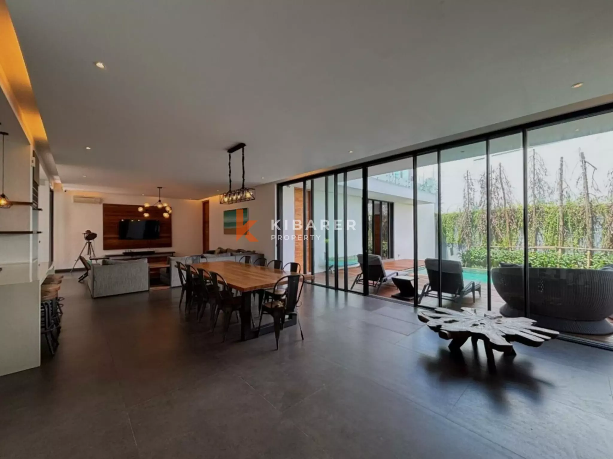 Modern Elegant Three Bedroom Villa with Mezzanine Retreat Overlooking Rice Fields in Cemagi