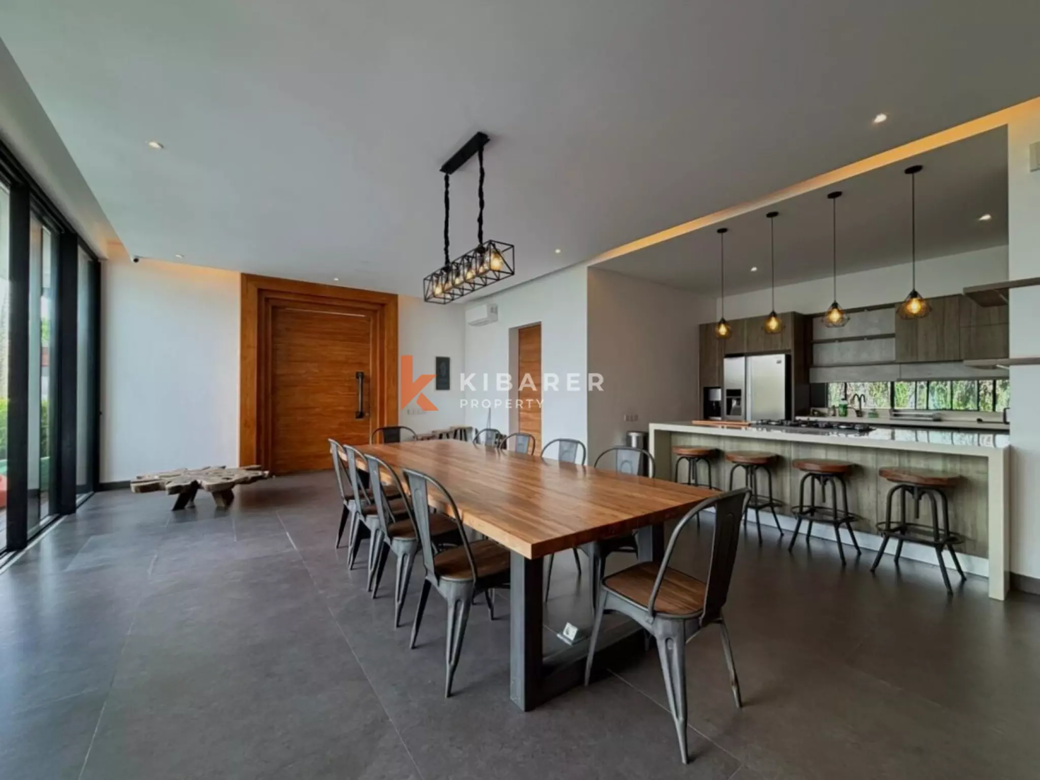 Modern Elegant Three Bedroom Villa with Mezzanine Retreat Overlooking Rice Fields in Cemagi