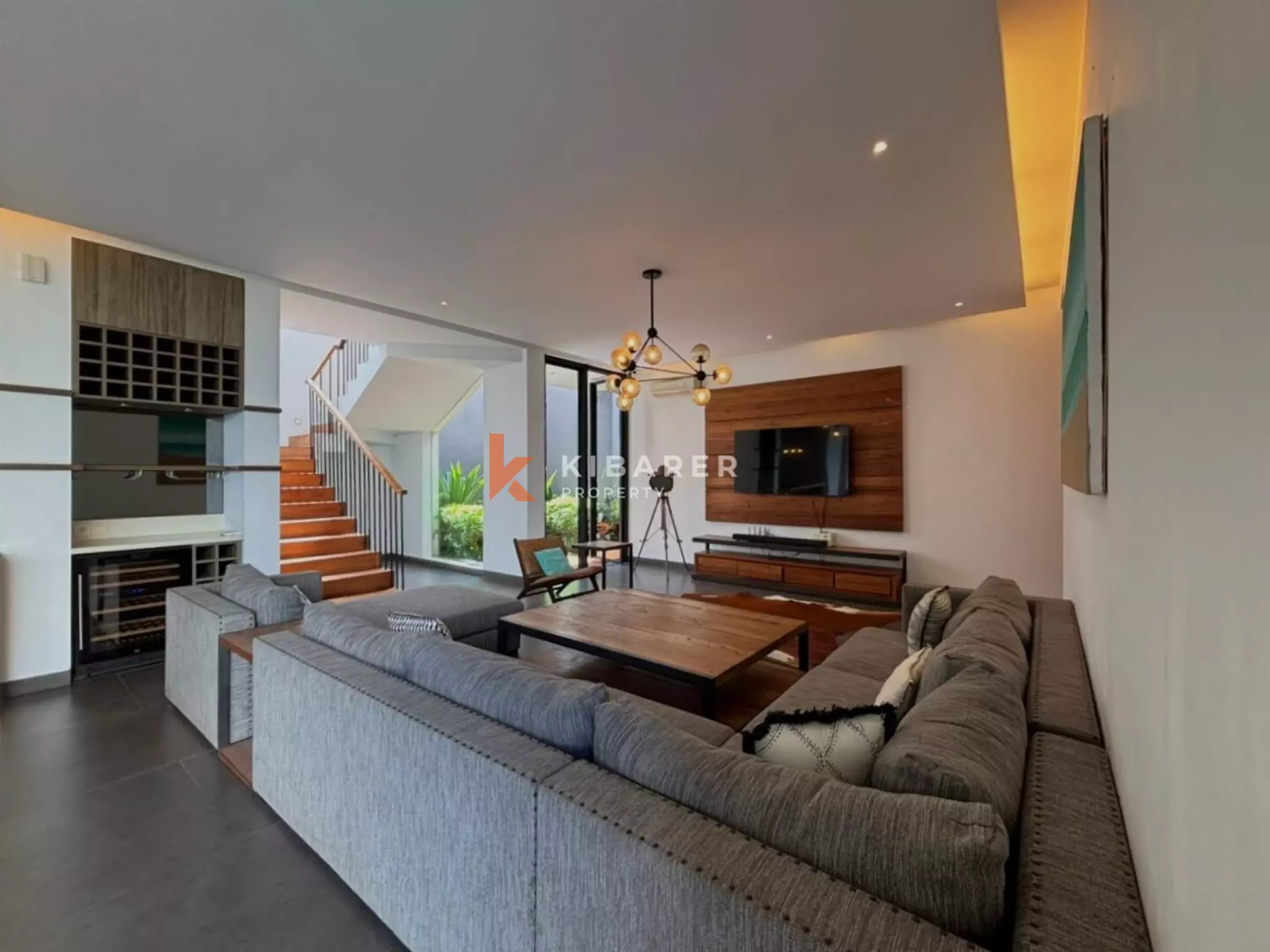 Modern Elegant Three Bedroom Villa with Mezzanine Retreat Overlooking Rice Fields in Cemagi