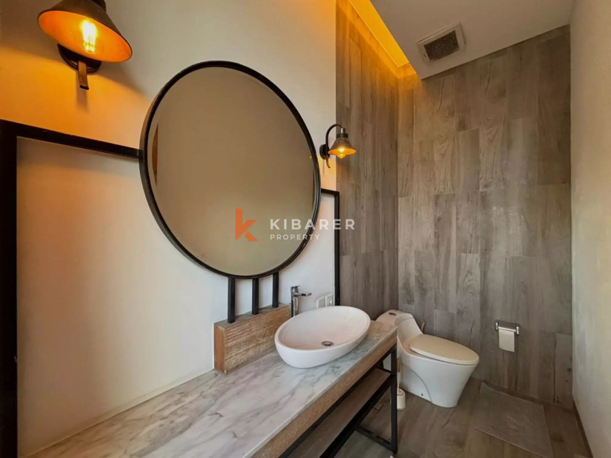 Modern Elegant Three Bedroom Villa with Mezzanine Retreat Overlooking Rice Fields in Cemagi