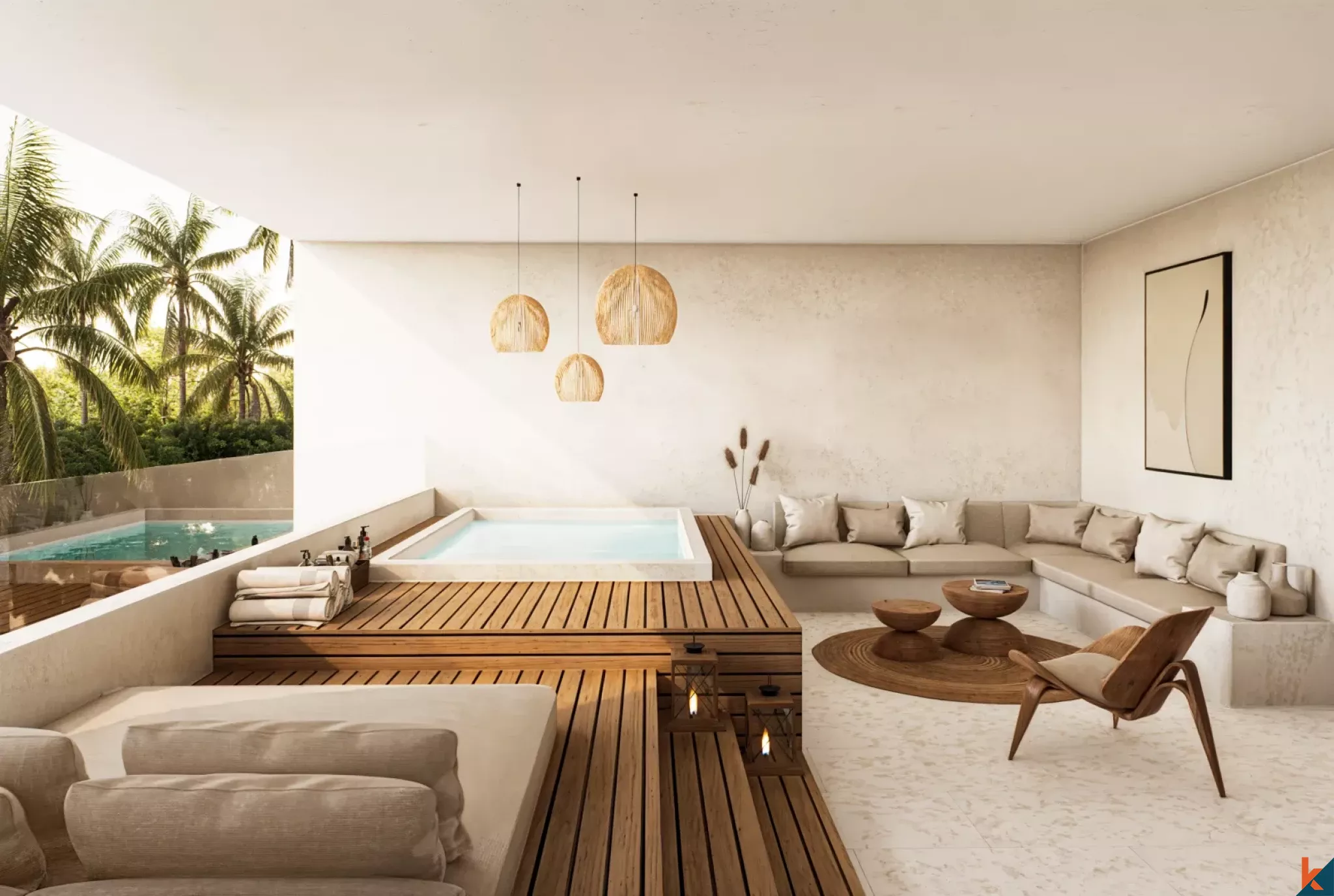 Villa paisible de deux chambres en bail emphytéotique à Berawa avec une vue imprenable sur les rizières (livraison T4 2026)