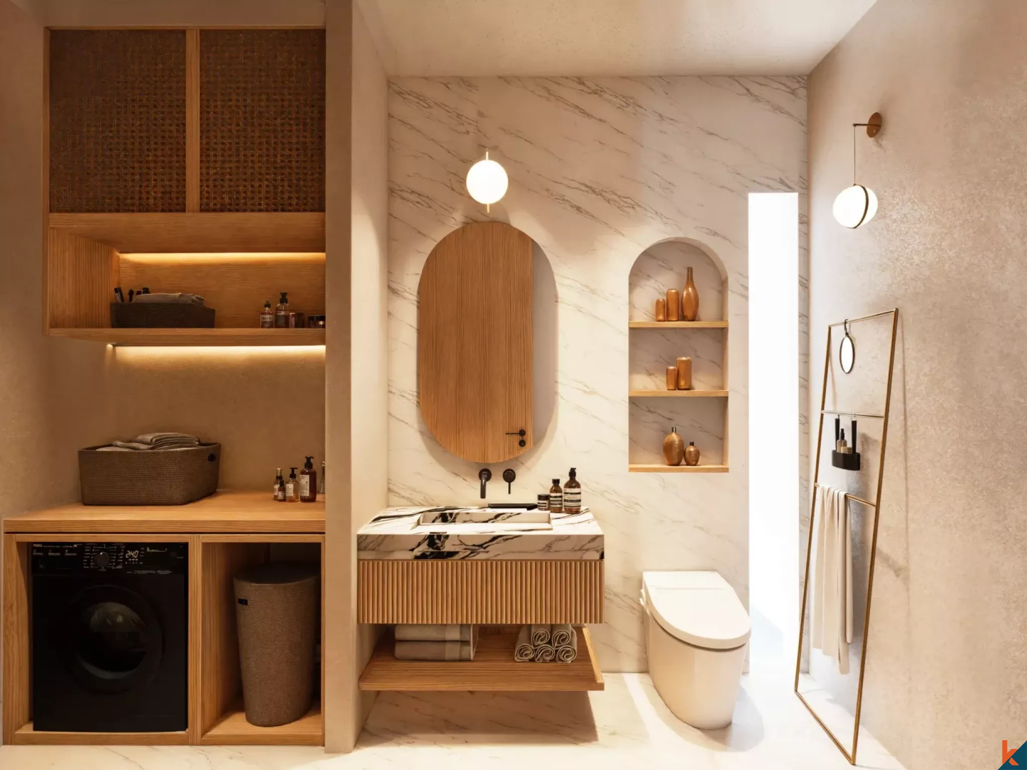 Villa paisible de deux chambres en bail emphytéotique à Berawa avec une vue imprenable sur les rizières (livraison T4 2026)