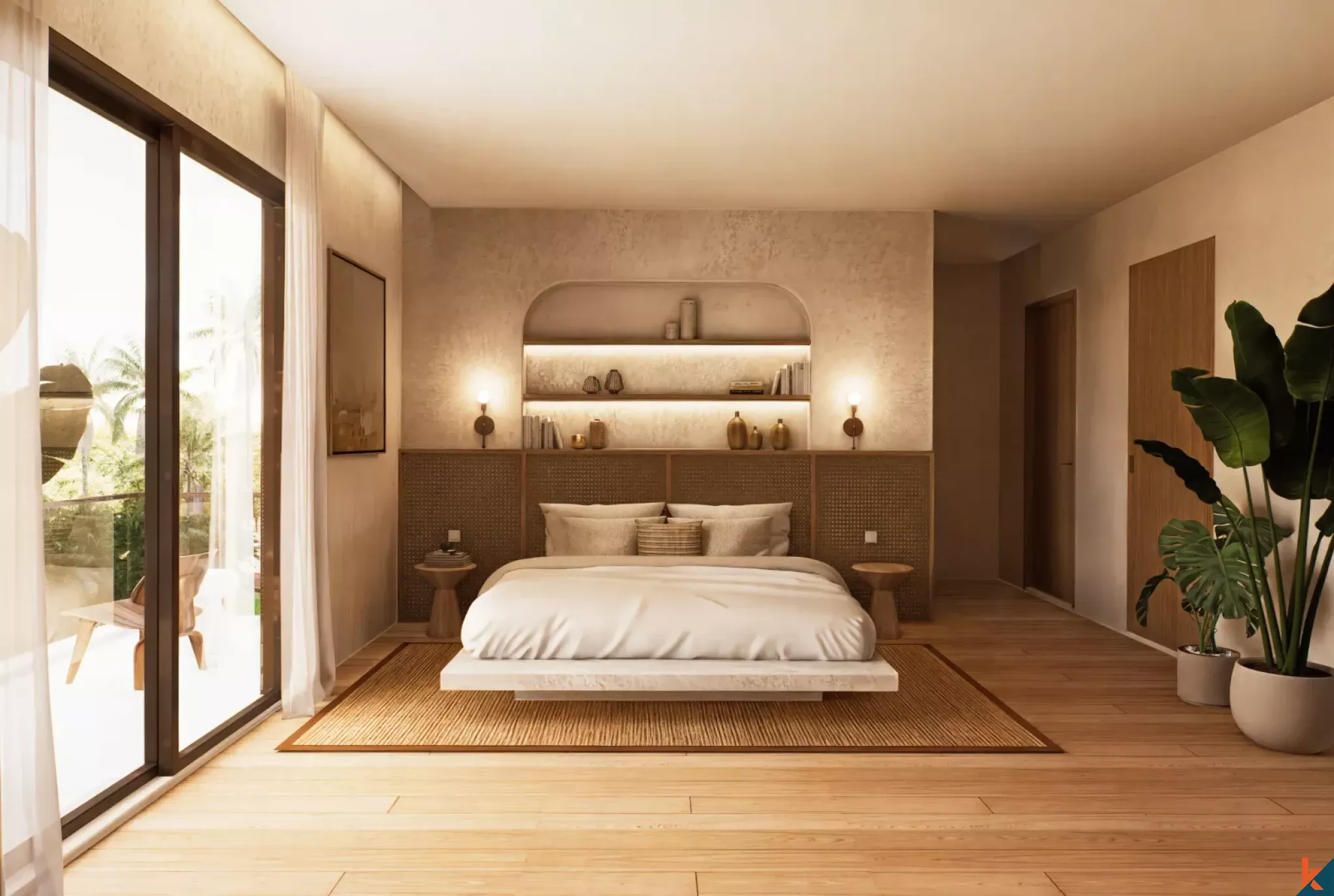 Superbe villa en bail de 3 chambres à Berawa avec vue imprenable sur les rizières (livraison T4 2026)