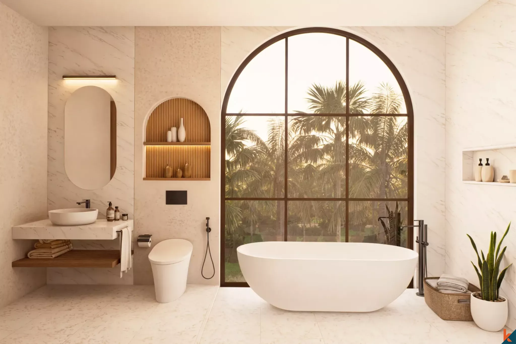 Superbe villa en bail de 3 chambres à Berawa avec vue imprenable sur les rizières (livraison T4 2026)